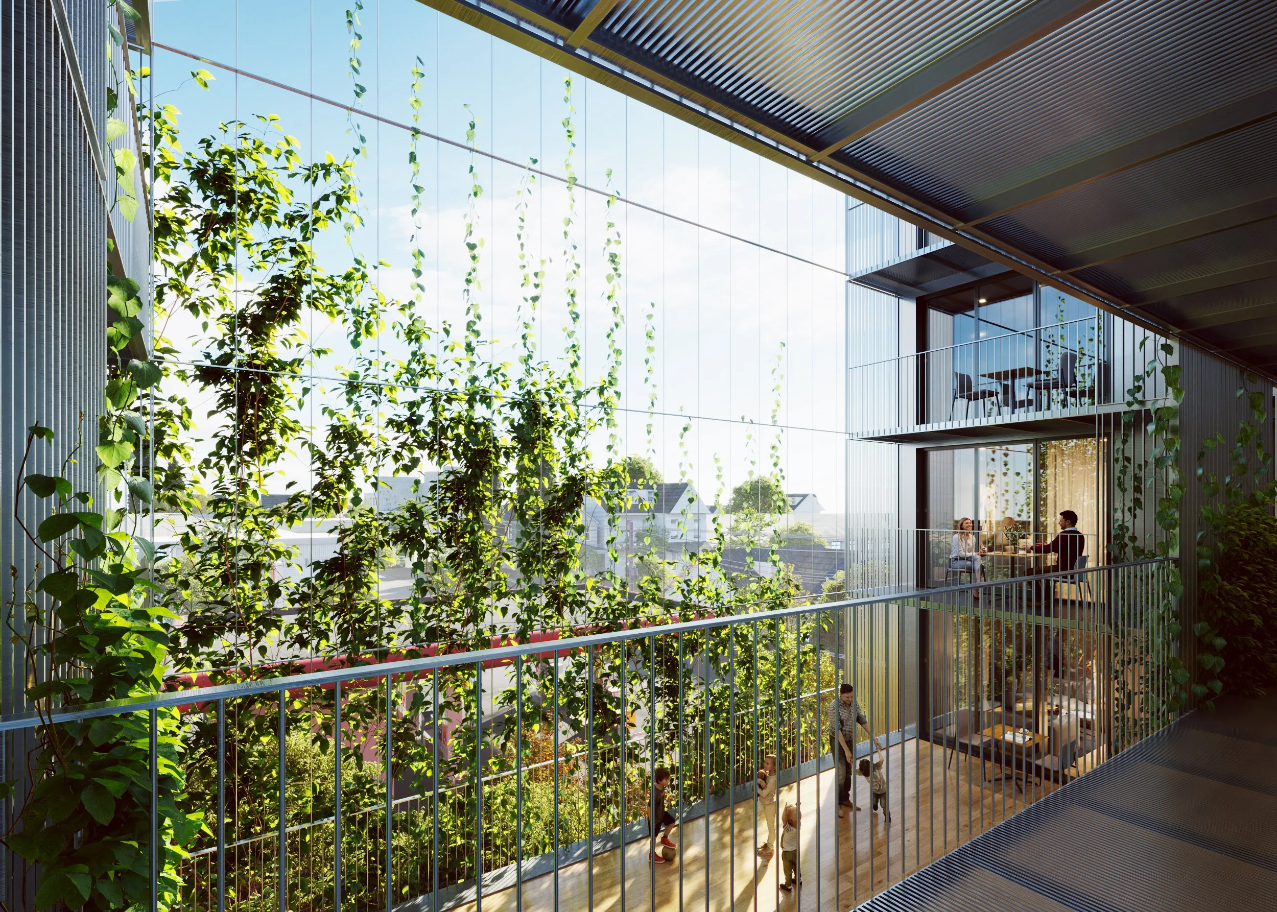 Courtyard without neighbouring buildings