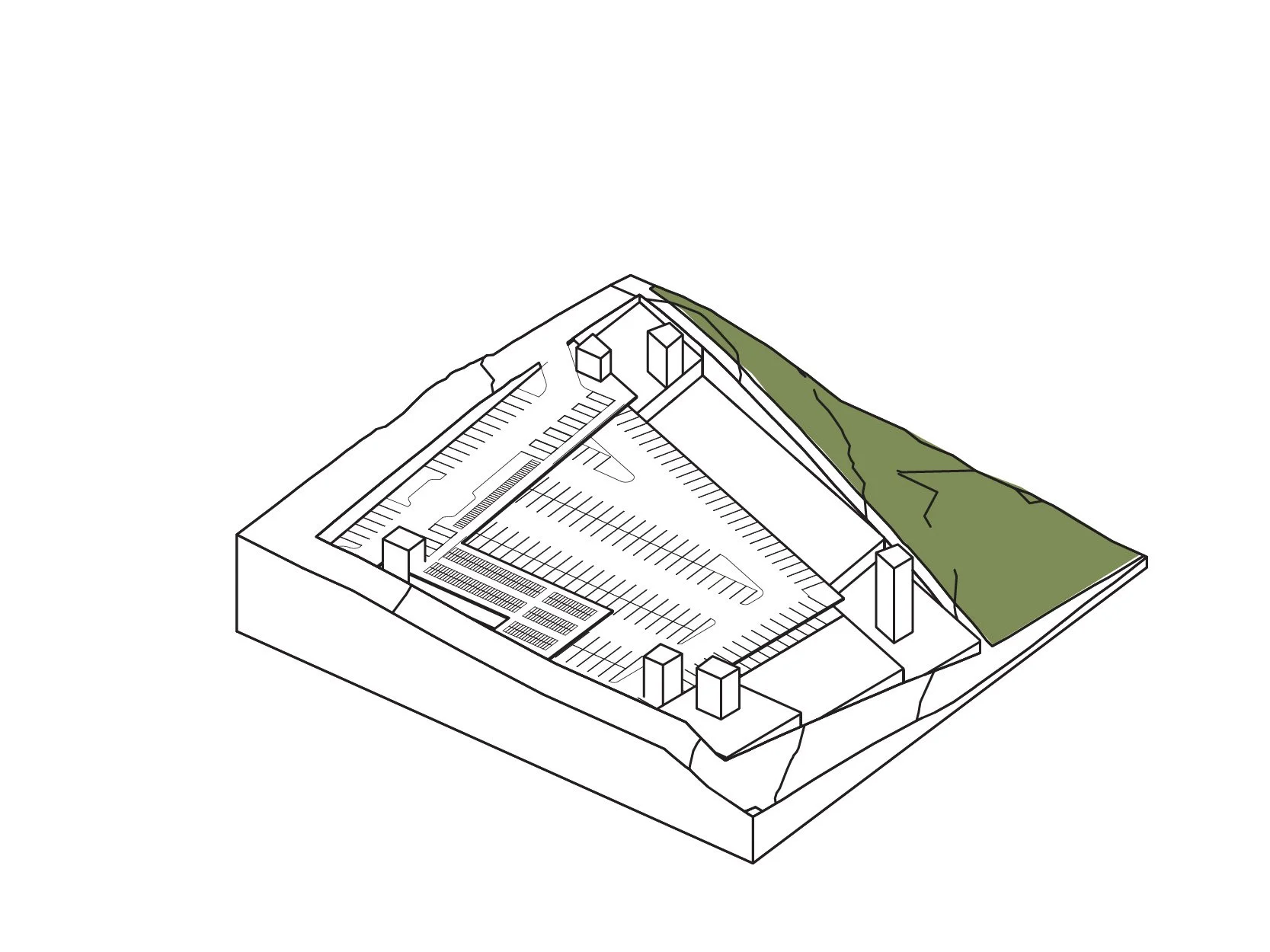 Excavate + construct parkade