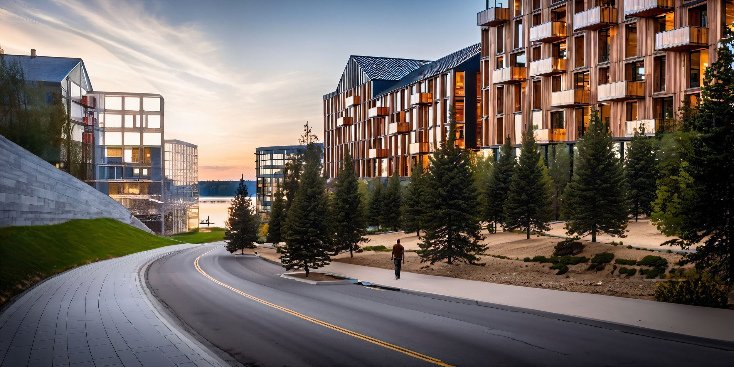 SCENARIO 1: landscape buffer
Minimize impact on existing hillside and enhance as landscape buffer