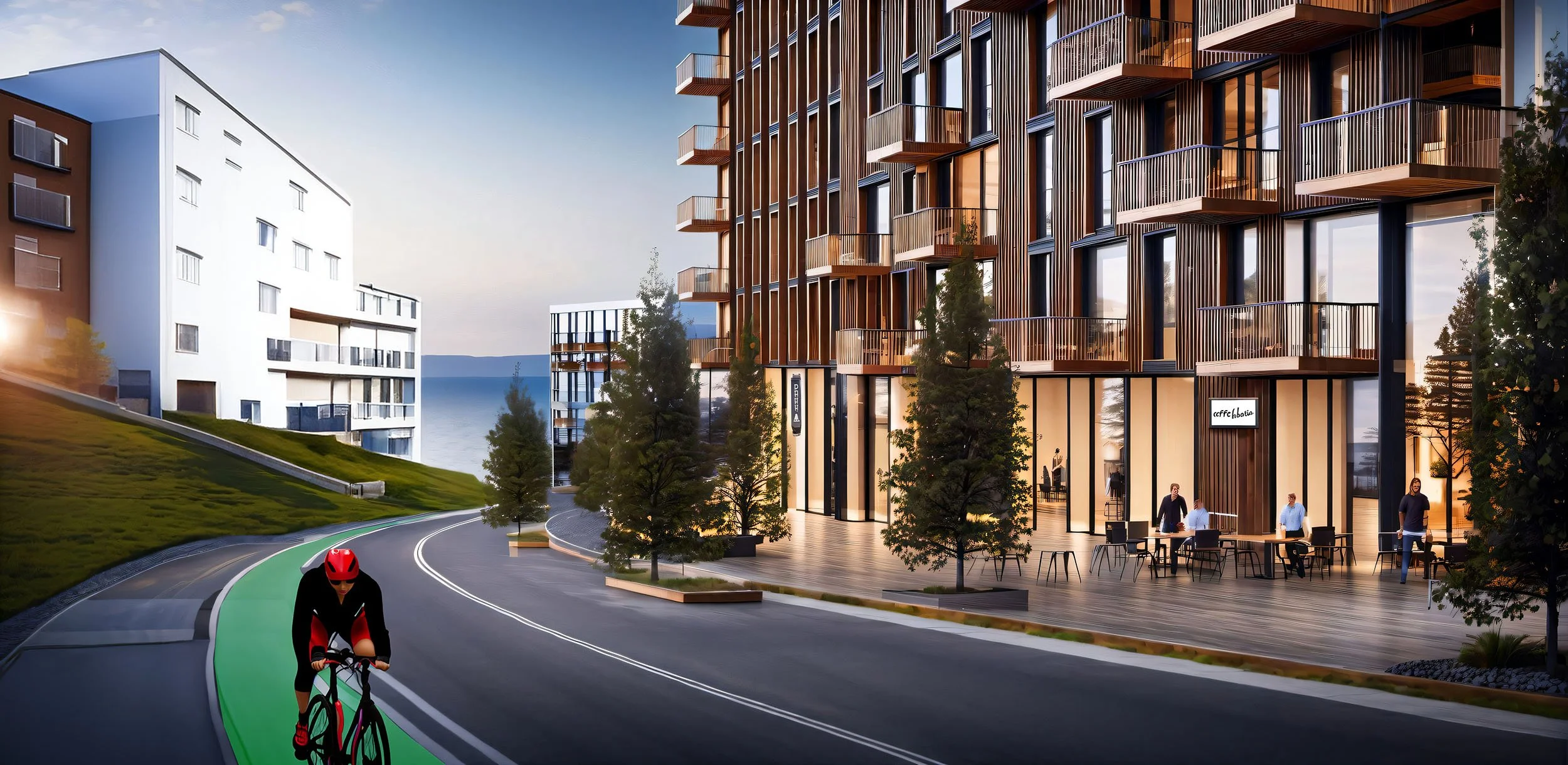 SCENARIO 2: Enhanced Street
Add stormwater management and retail frontage promenade