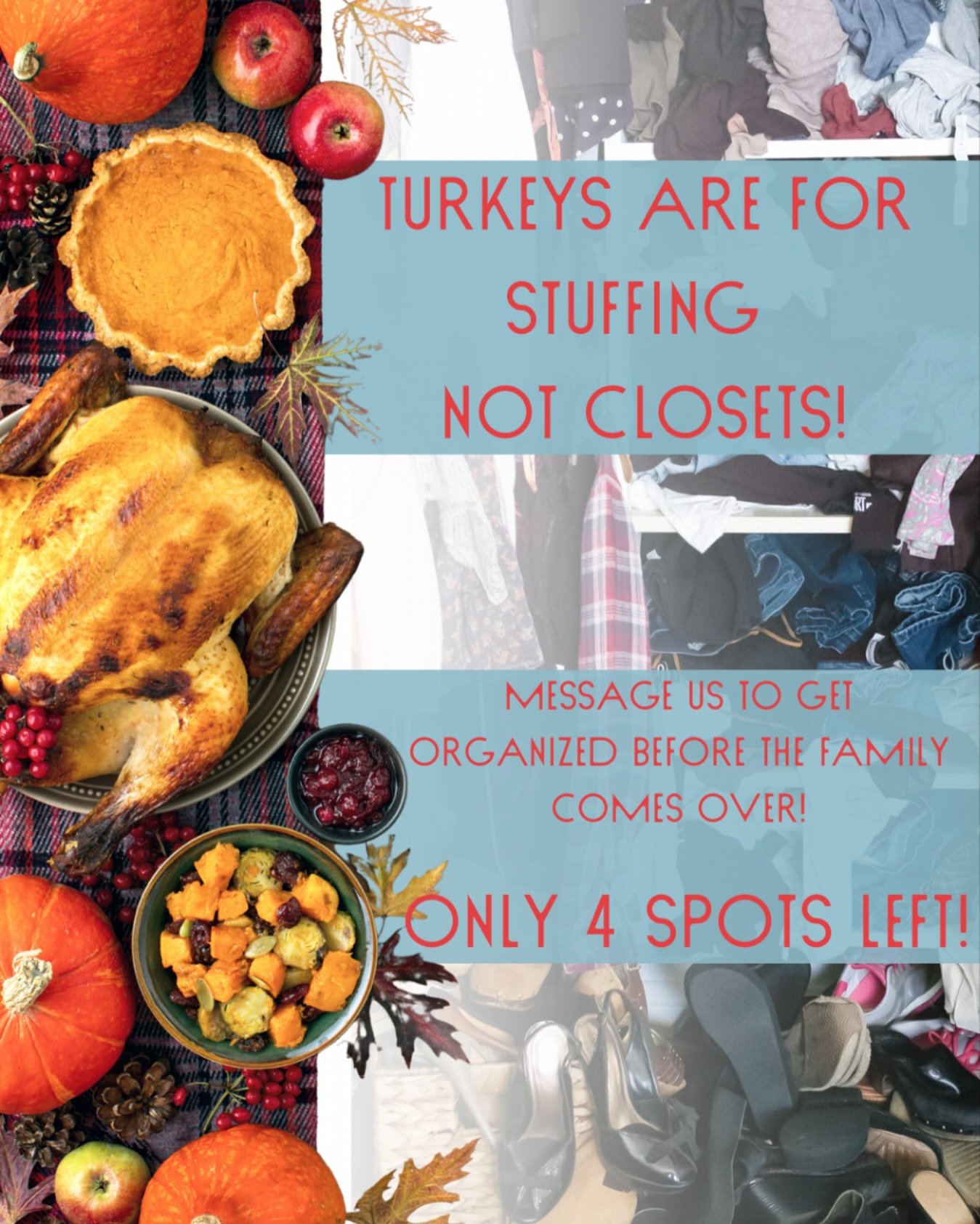 It&rsquo;s that time of year! Are you scrambling to get your house organized before family comes over? Give us a call and we&rsquo;ll take that off your plate. 

📞 803-881-4860