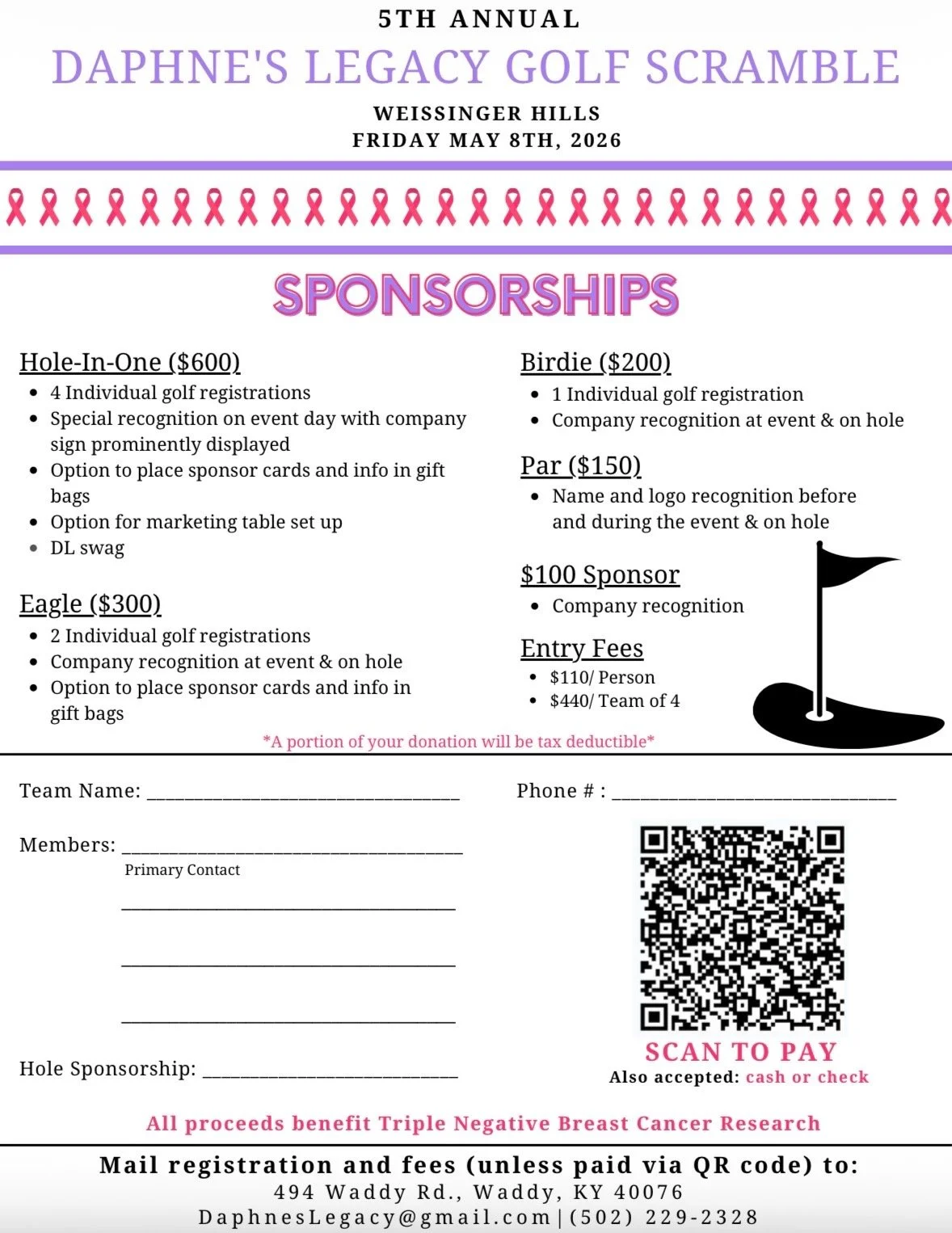 5th Annual Daphne’s Legacy Golf Scramble