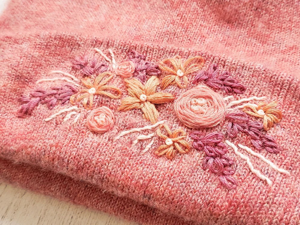 Hand-Embroidered Daisy Knit main image 1