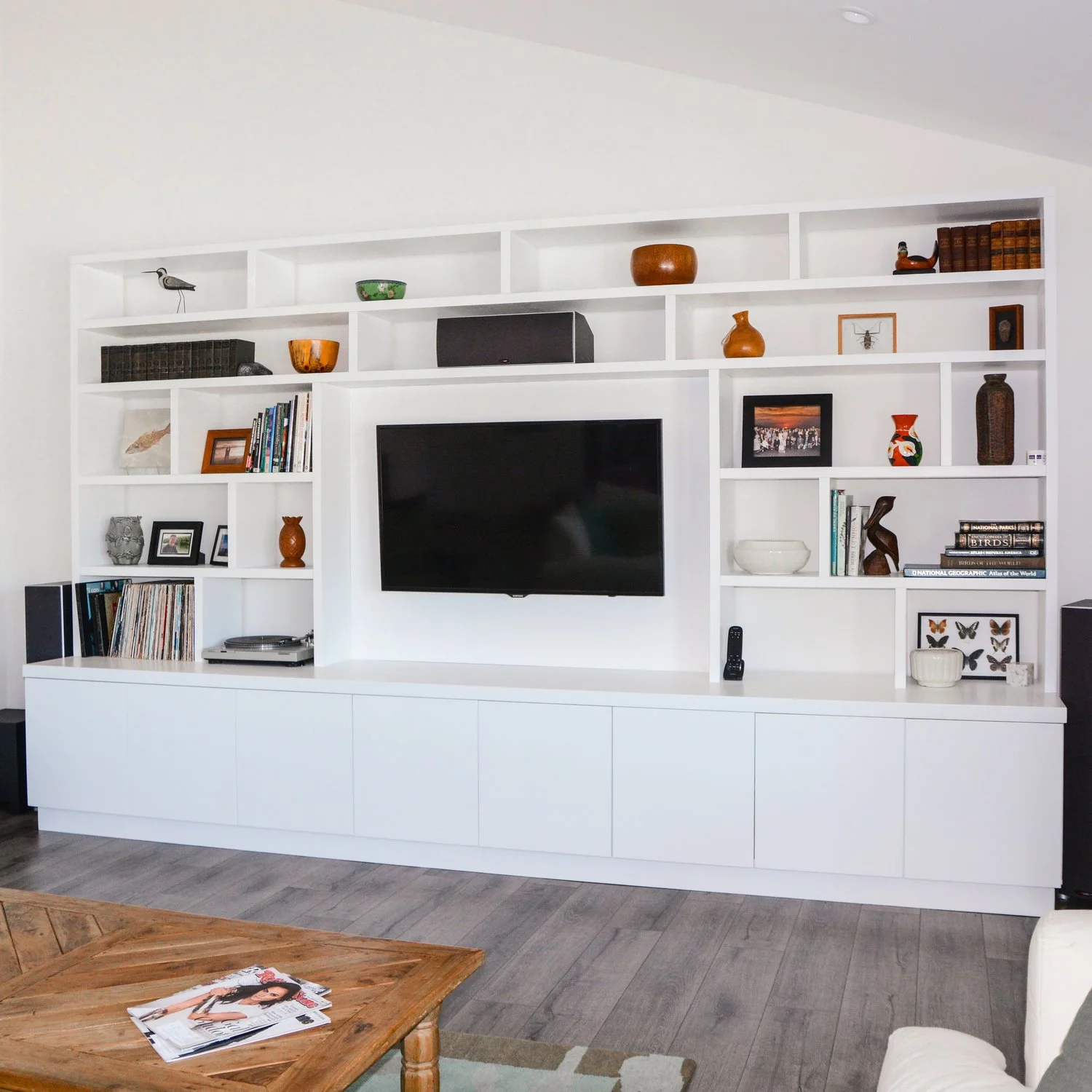 Custom White Entertainment Center
