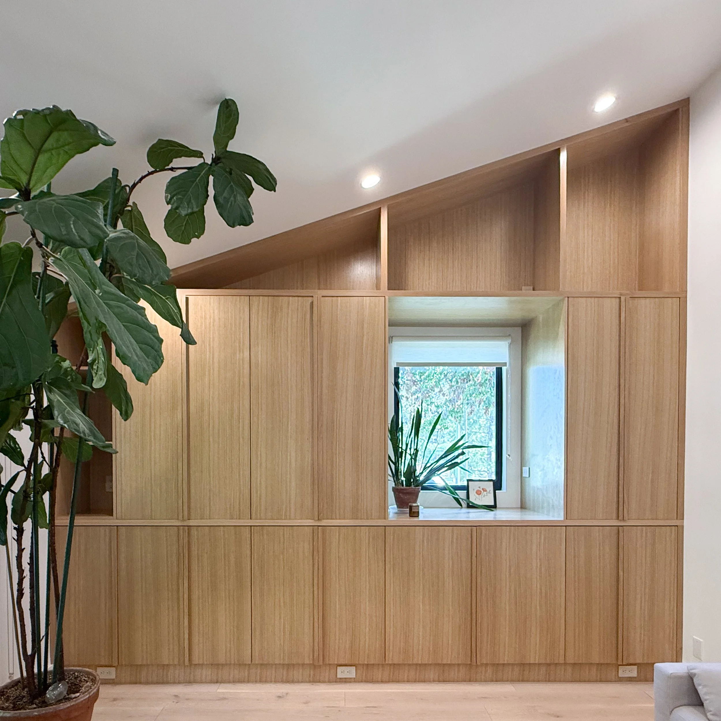 Custom white oak cabinetry