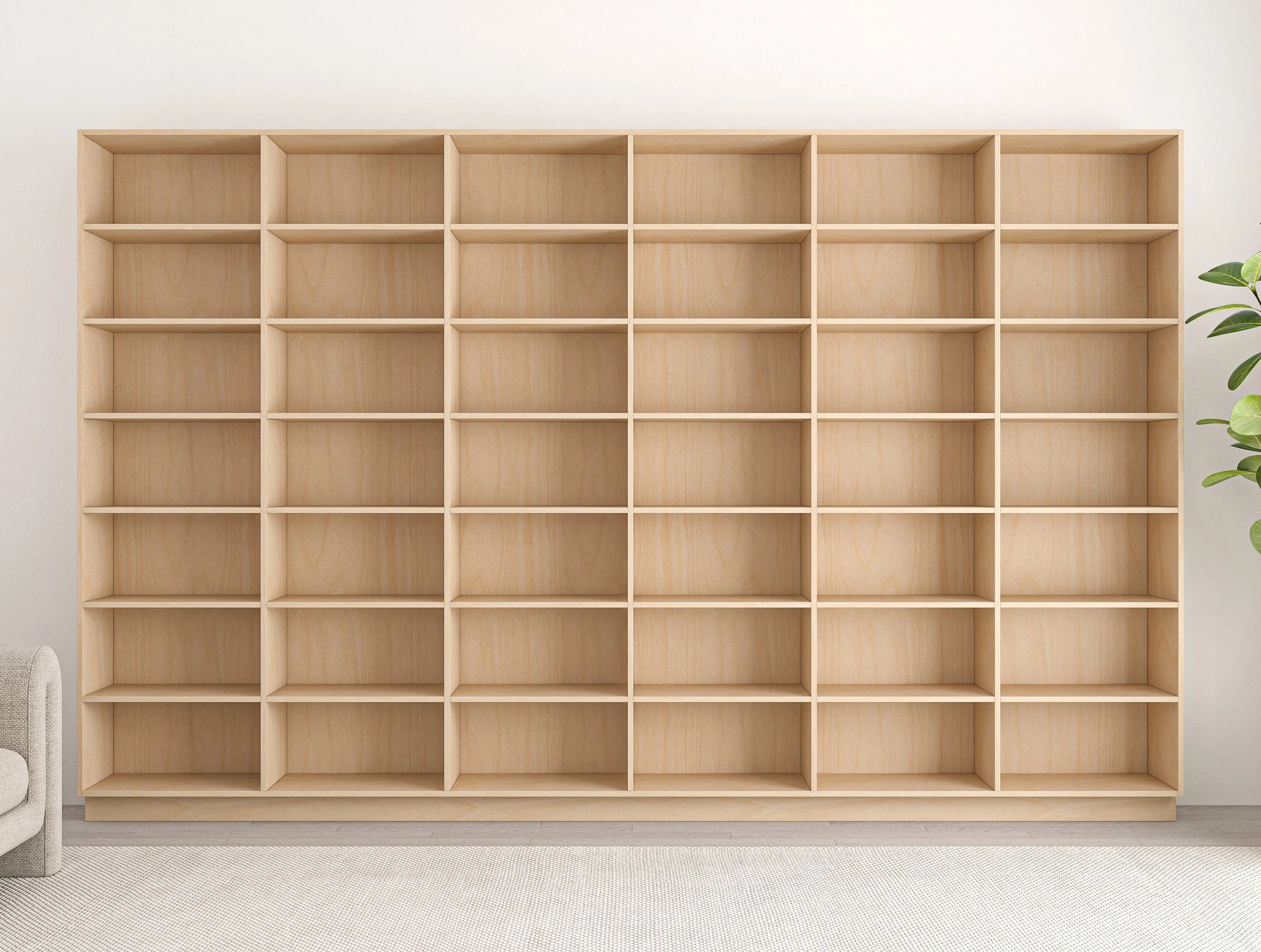 Custom birch plywood bookcase