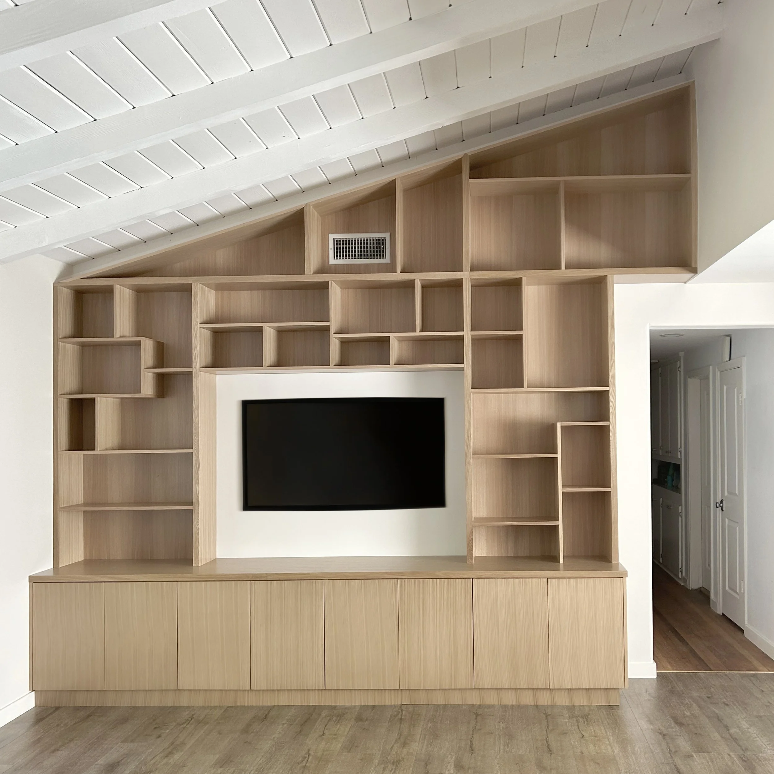 Rift Sawn White Oak Built-in Architectural Shelving