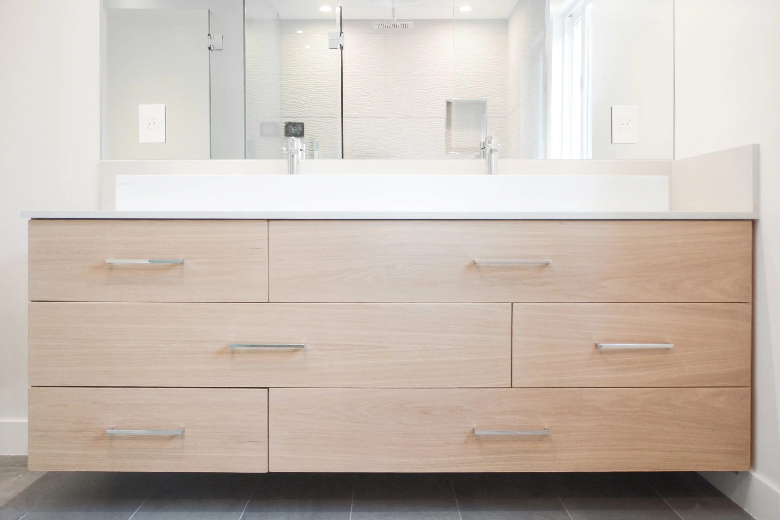 White Oak Floating Vanity