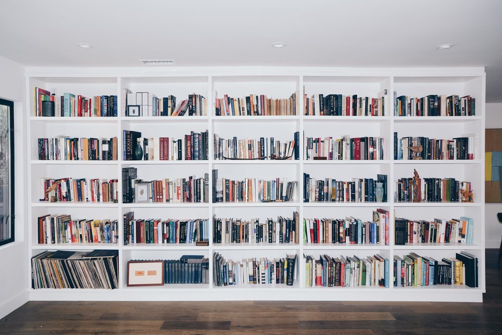 Open White Built in Bookcase — Custom Cabinets, Built-in Units, Custom  Bookshelves, Modern Media Center and Architectural Millwork