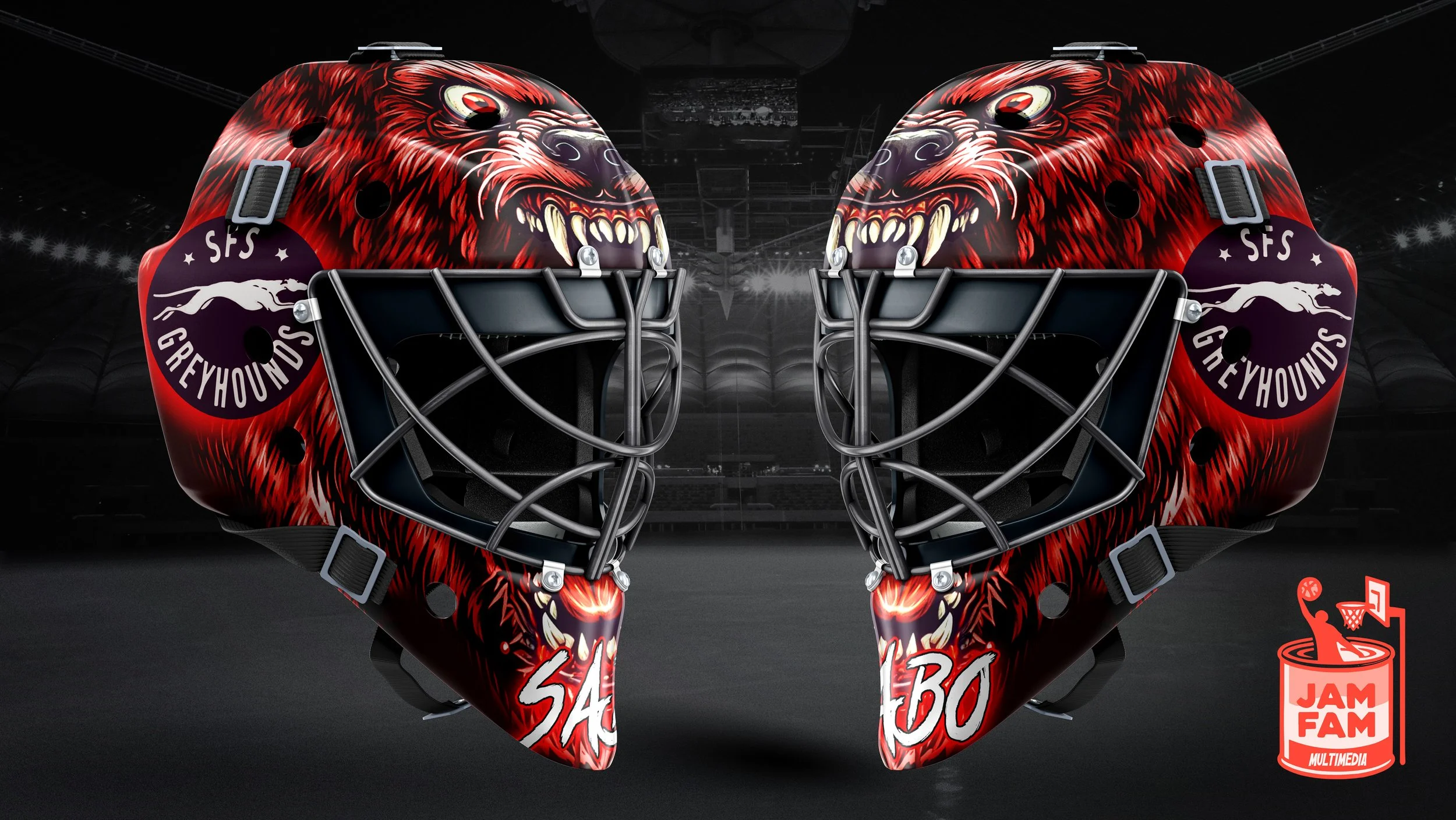 Prince Albert Grey hounds Goalie Helmet