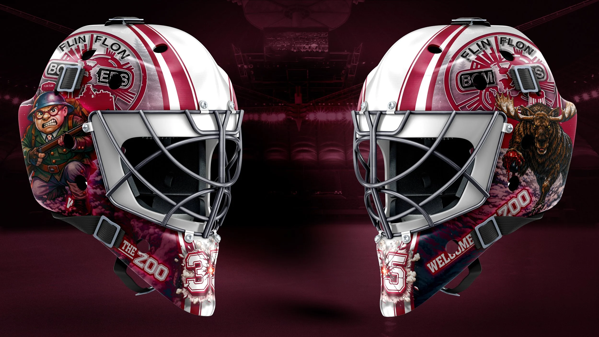 Flin Flon Bombers Goalie Helmet