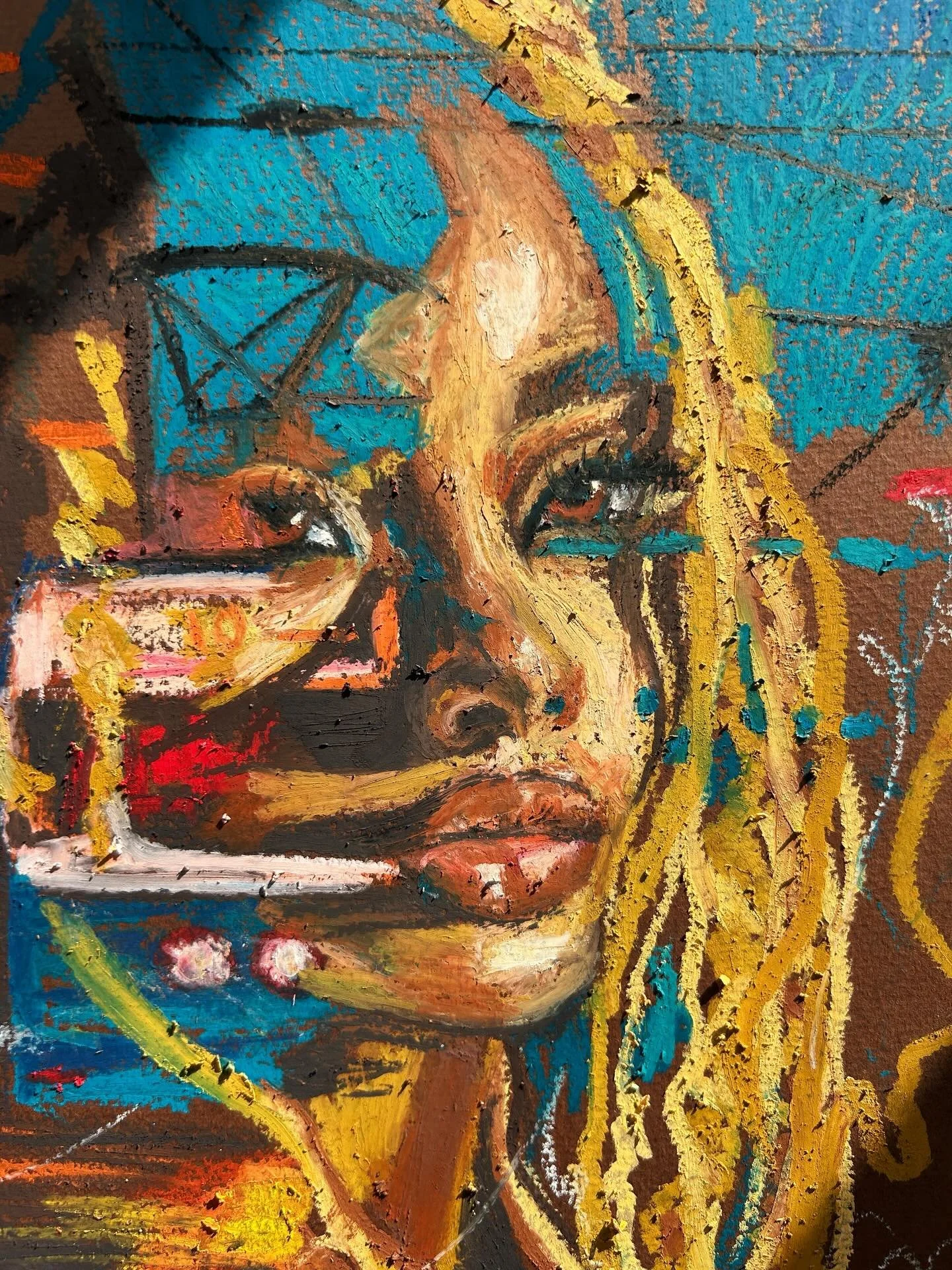 Lips of honey, eyes of fire ✨

Oil pastel study before returning to the big painting 🍯

#carandache #ukartist #figurativeart