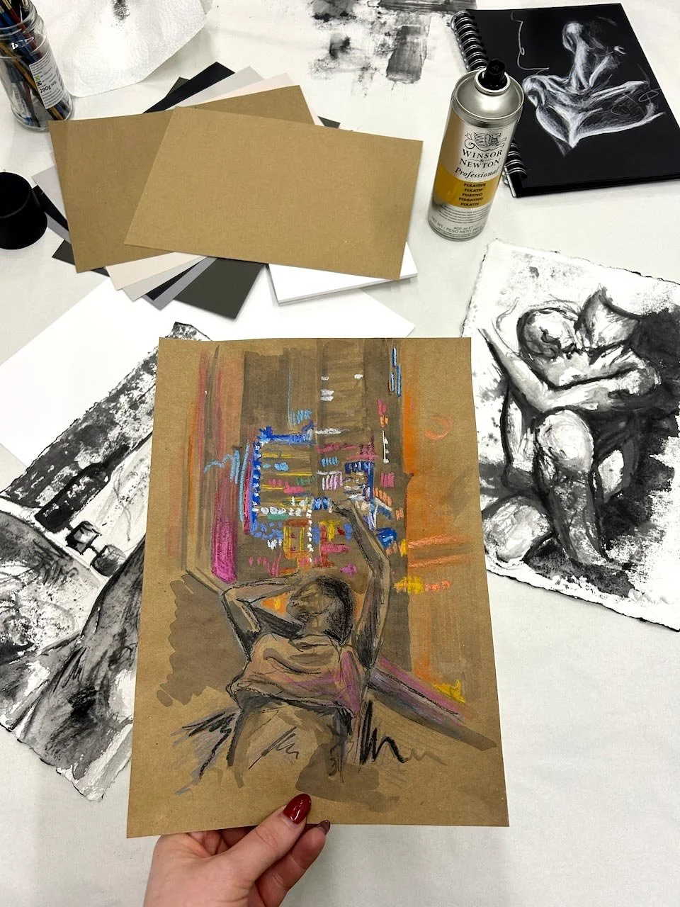 "Late Again" 30 minute pastel sketch on paper