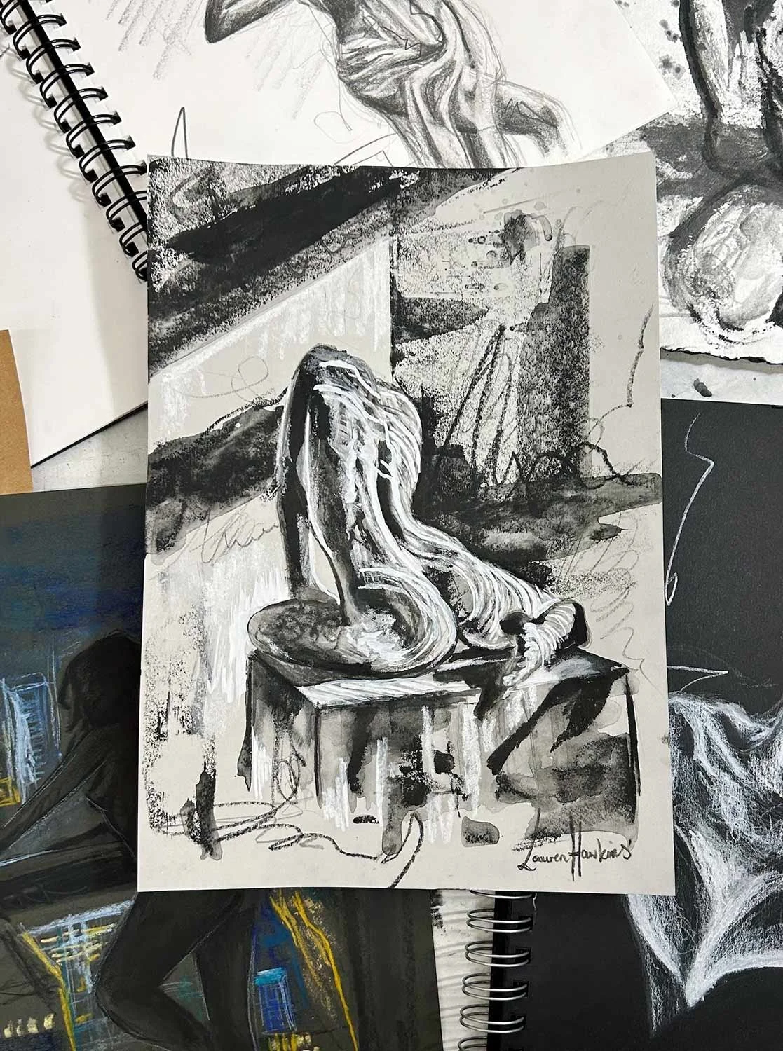 "Exhale" 30 minute pastel sketch on paper