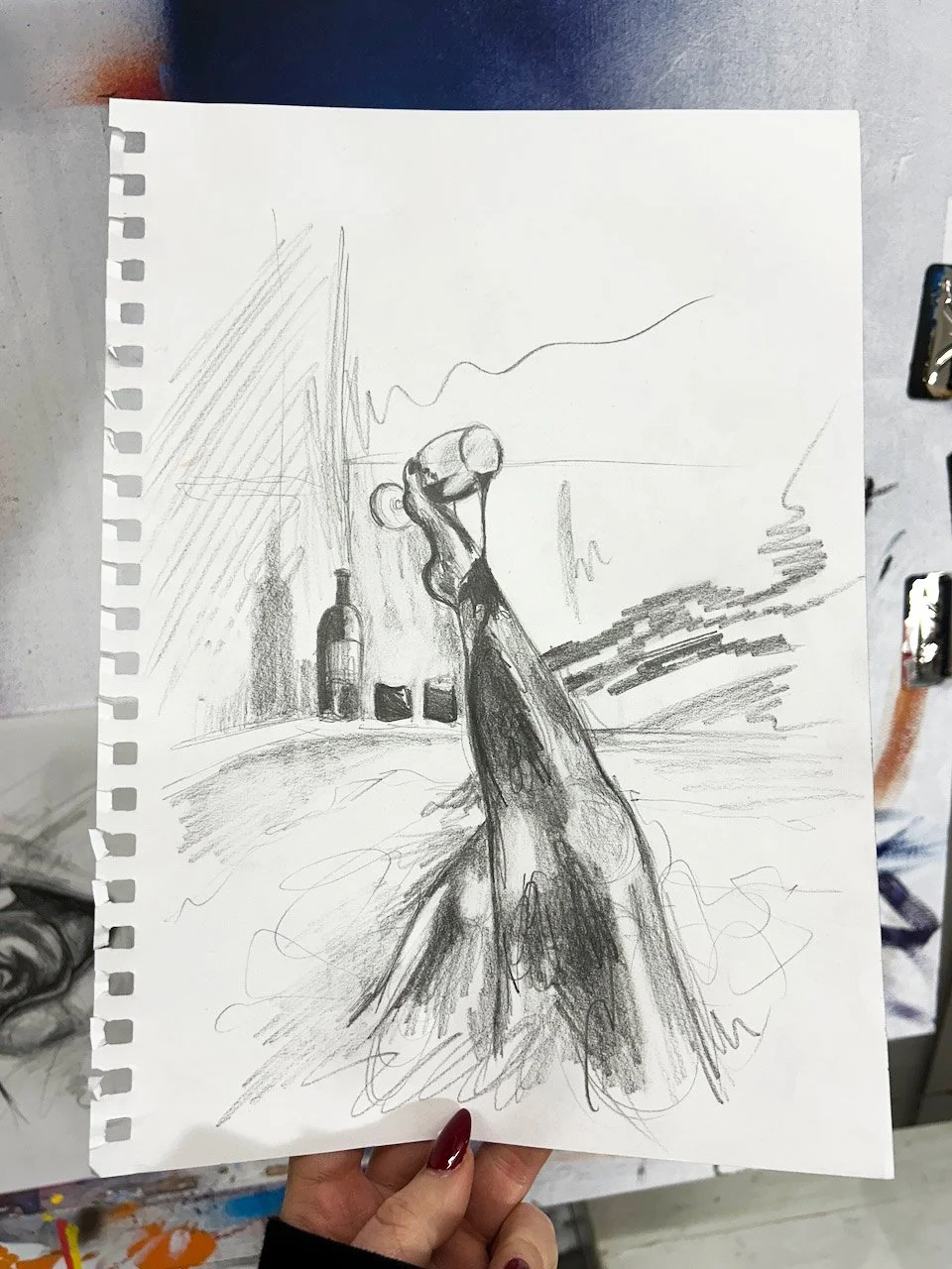 "Spill" 20 minute graphite sketch on paper