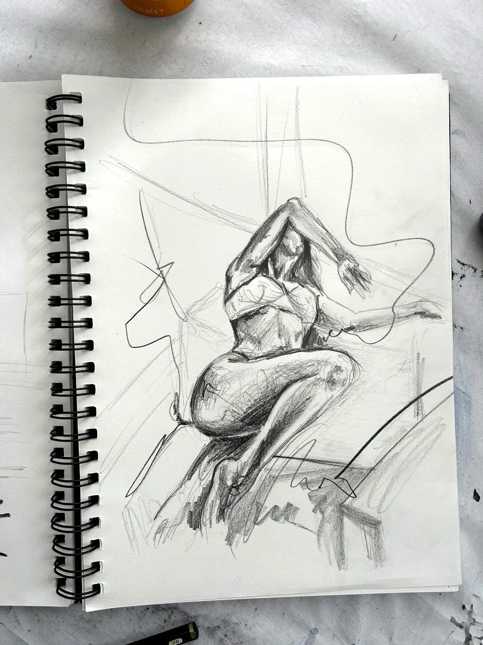 "Folded" 20 minute graphite sketch on paper