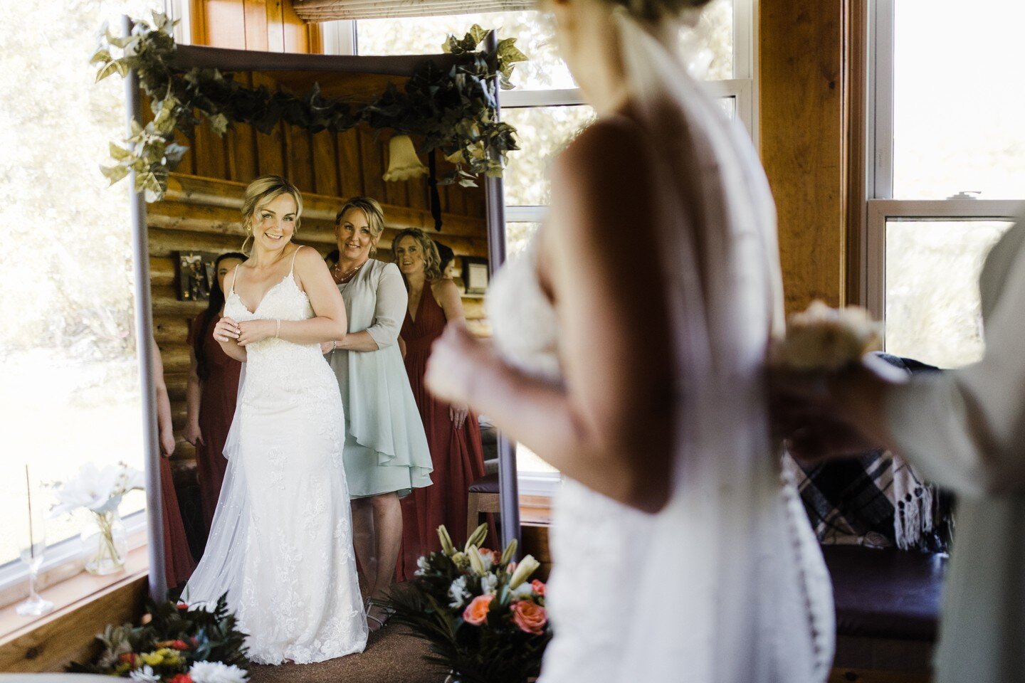 Some of my favourite moments during a wedding are the little details of getting ready. This sweet moment is between mom and daughter. 
Tips for getting ready - keep it clutter free. Among a million others. Check out my blog for more tips on the best 