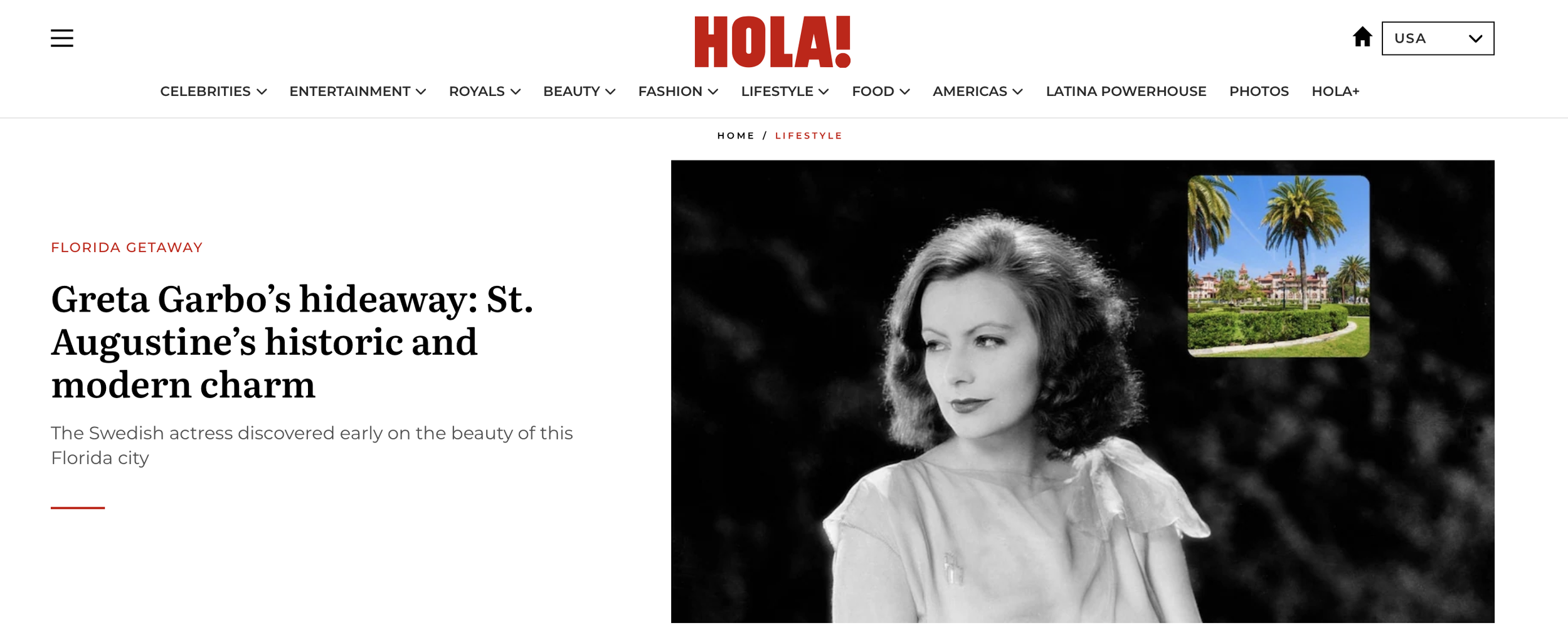 Greta Garbo’s hideaway: St. Augustine’s historic and modern charm