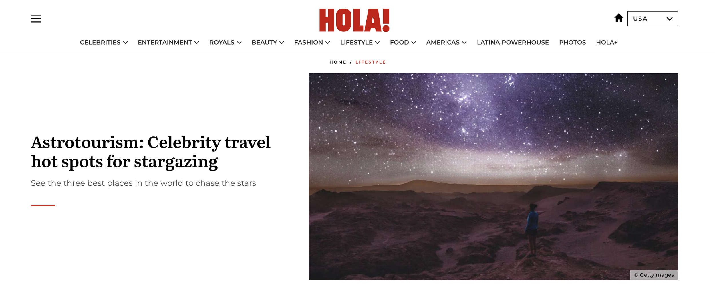 Astrotourism: Celebrity travel hot spots for stargazing