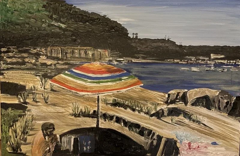 Parasol, Marina Di Puolo, Sorrento. 40x60cm. Acrylic, canvas. Commission.
