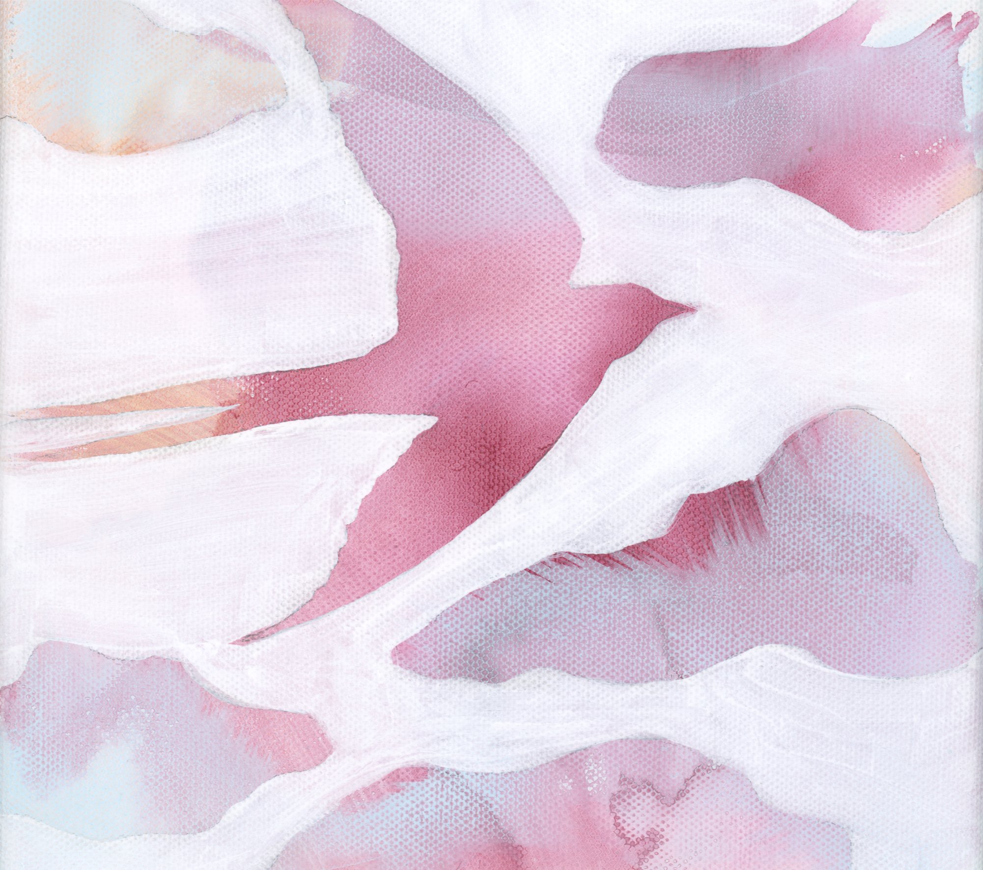 Minimalist, abstract flying bird painting