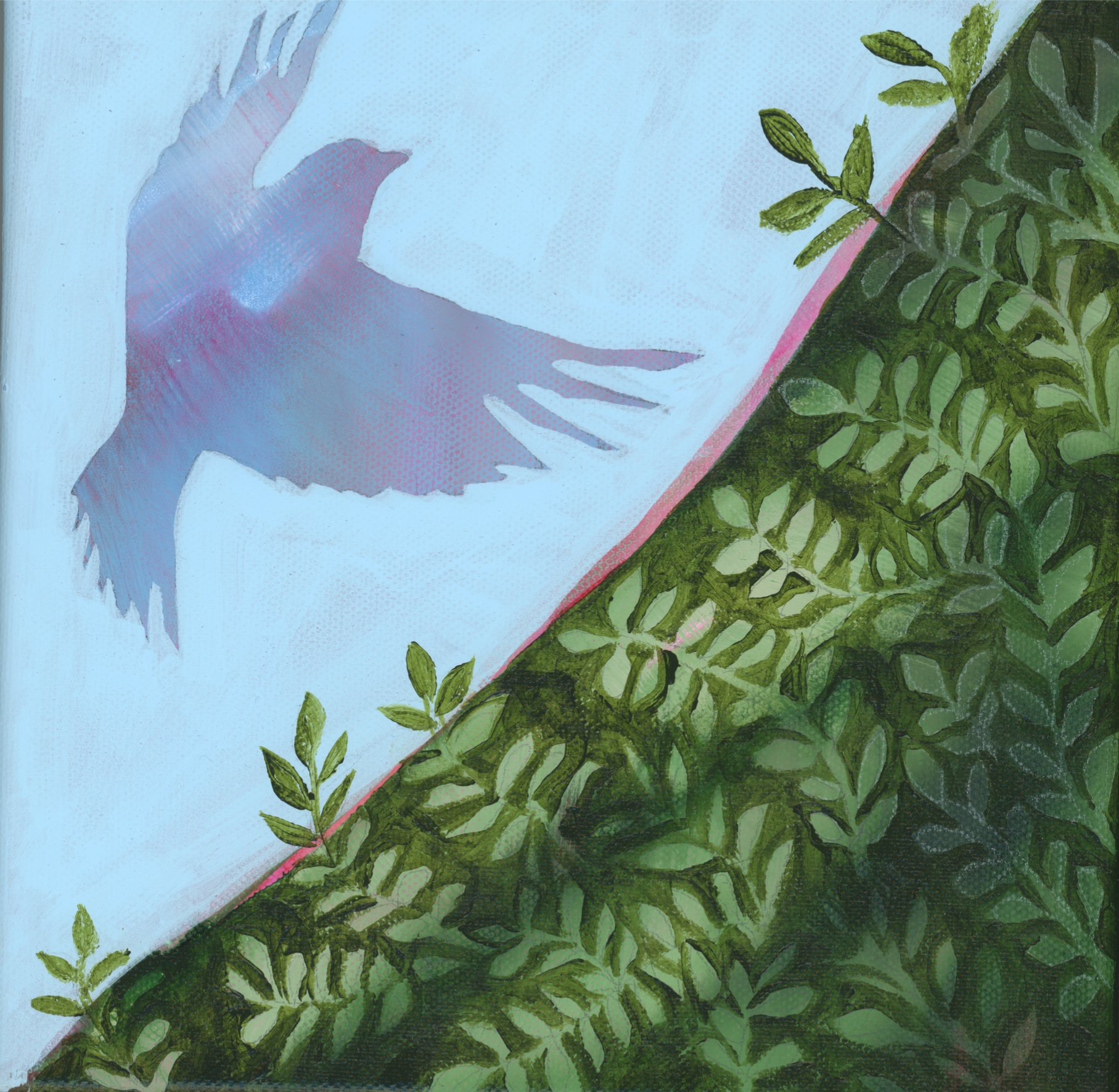 Minimalist Flying Bird Painting Abstract