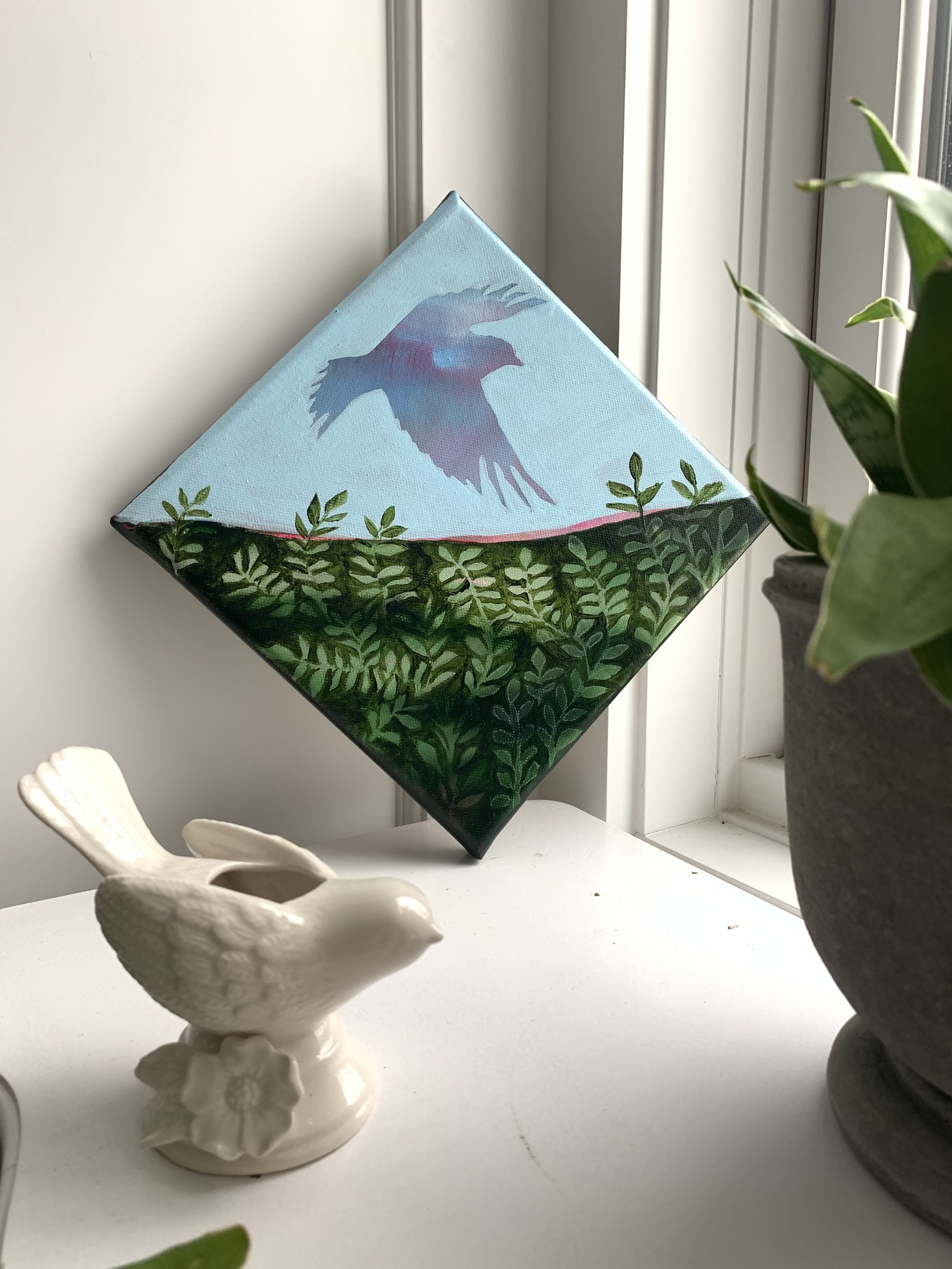Abstract Minimalist Bird Painting