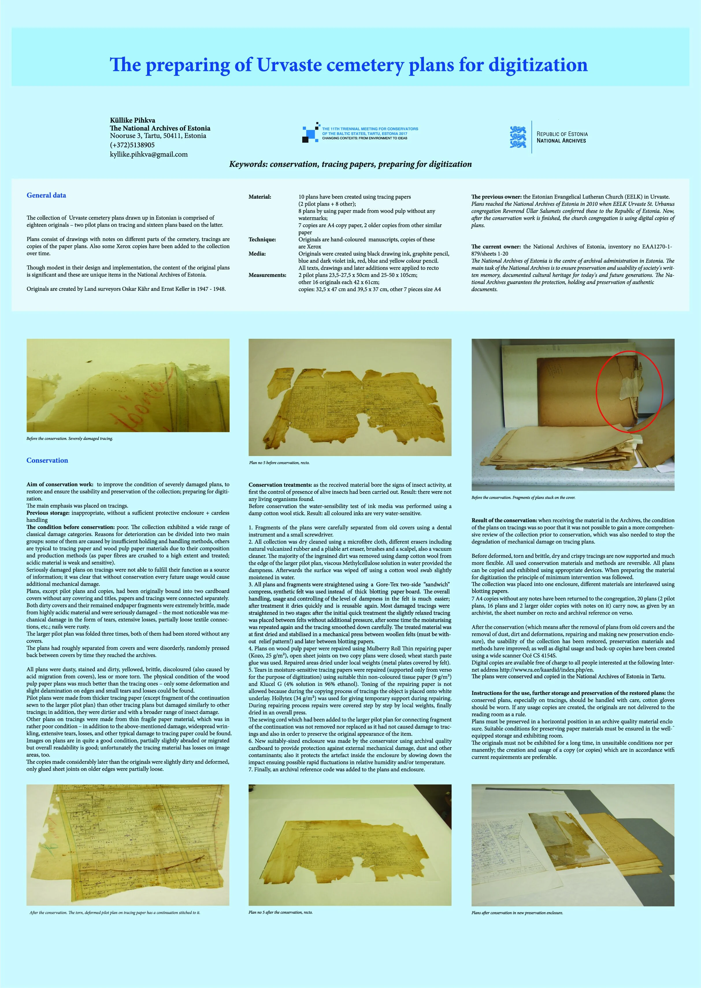 THE PREPARING OF URVASTE CEMETERY PLANS FOR DIGITIZATION