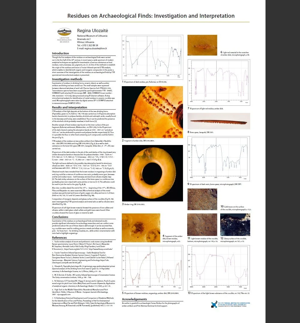 RESIDUES ON ARCHAEOLOGICAL FINDS: INVESTIGATION AND INTERPRETATION