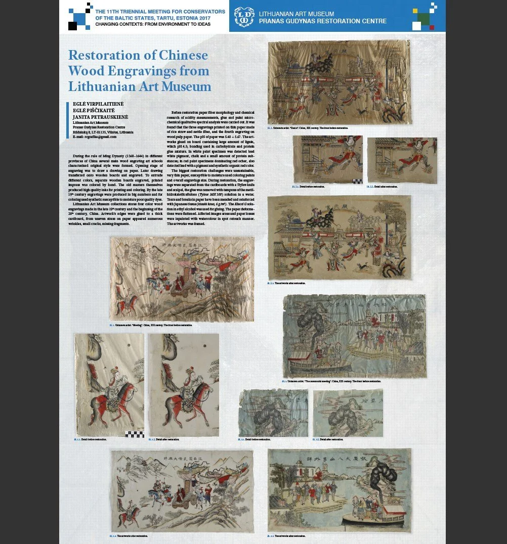 RESTORATION OF CHINESE WOOD ENGRAVINGS FROM LITHUANIAN ART MUSEUM