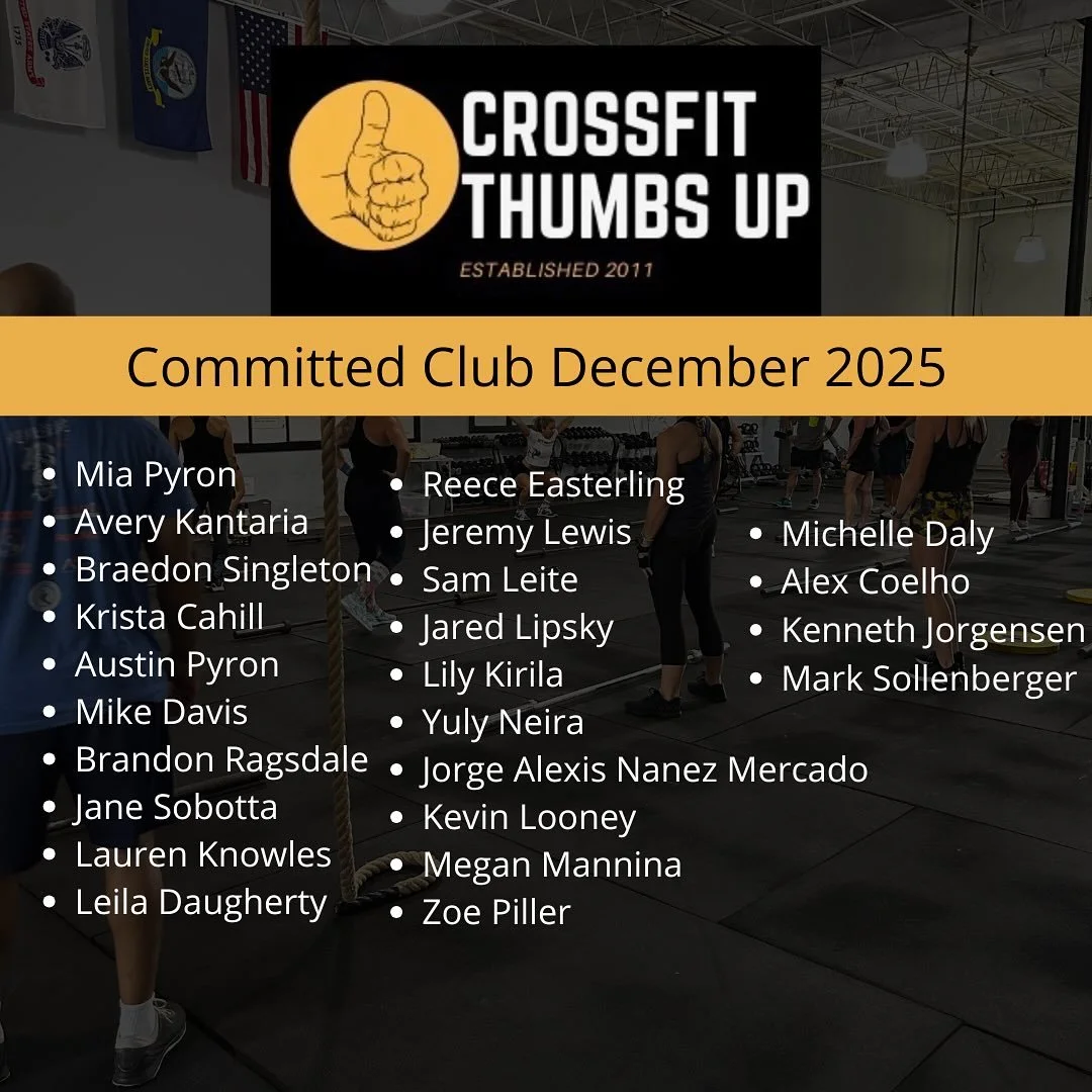 ✨ Community Shoutouts! ✨

We&rsquo;re closing out the year and kicking off January by celebrating some amazing people in our gym family 👏

🏅 December Committed Club Athletes &ndash; your consistency and dedication do not go unnoticed!

🔥 Top 10 At