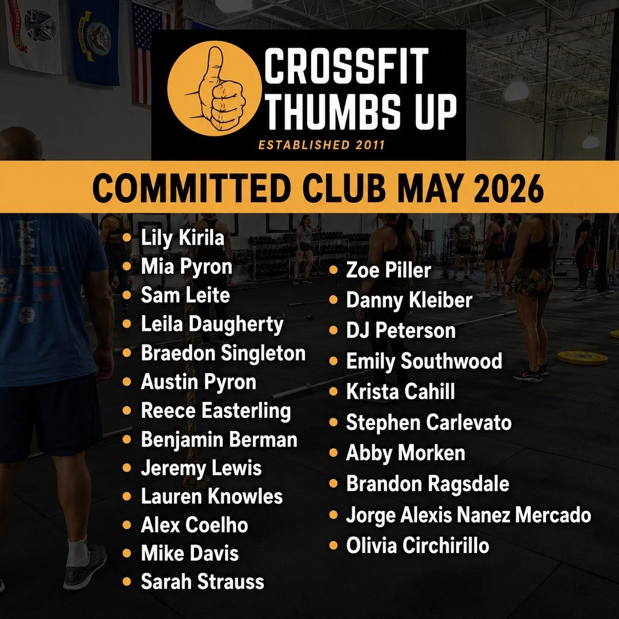 A lot to celebrate at CrossFit Thumbs Up! 🎉

👏 Shoutout to our May Committed Club members for showing up consistently and putting in the work. Results don't come from motivation alone&mdash;they come from the habits you build day after day, and thi