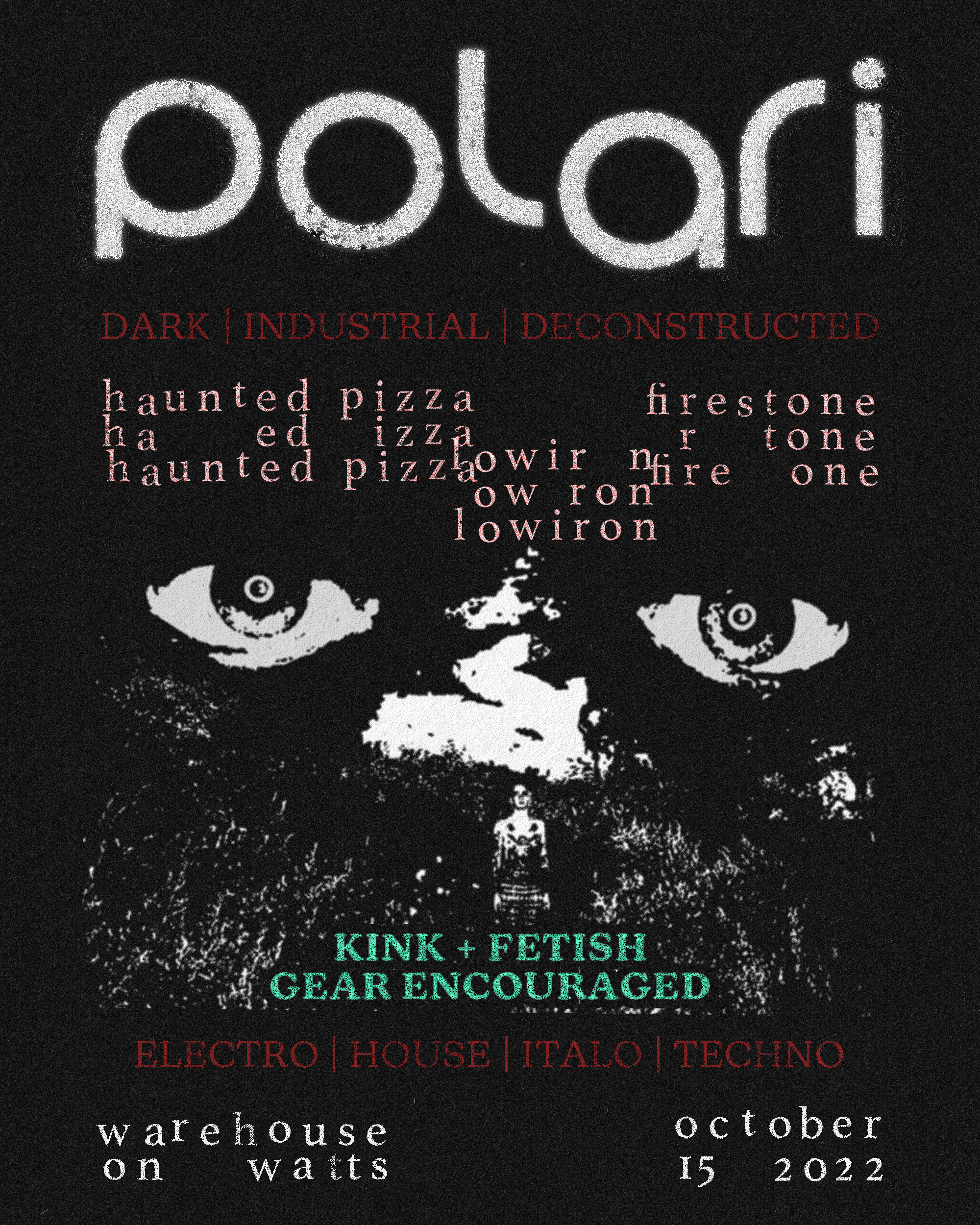 Event poster for queer Philadelphia party Polari by Schrock Candy from October 2022