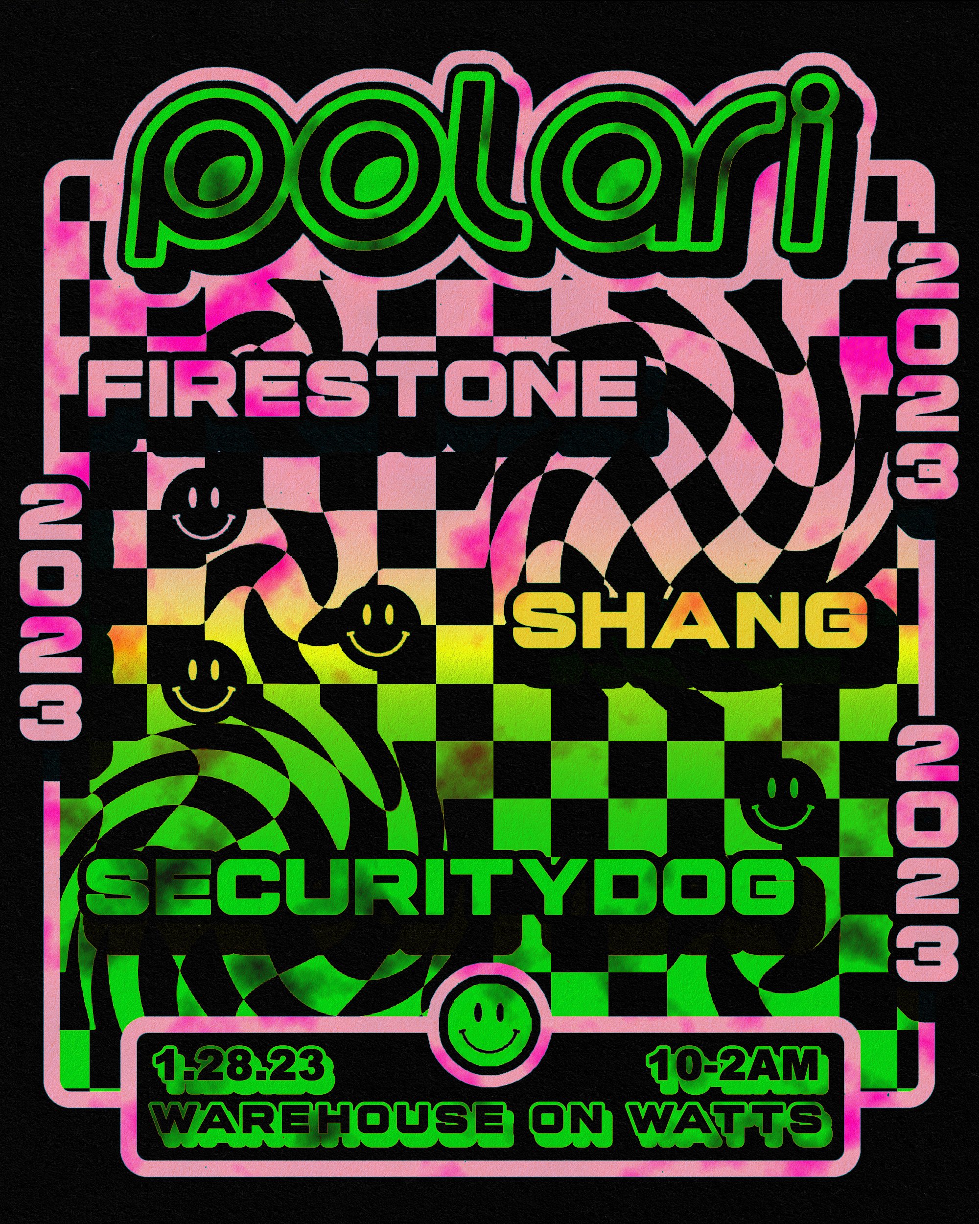 Event poster for queer Philadelphia party Polari by Schrock Candy from January 2023