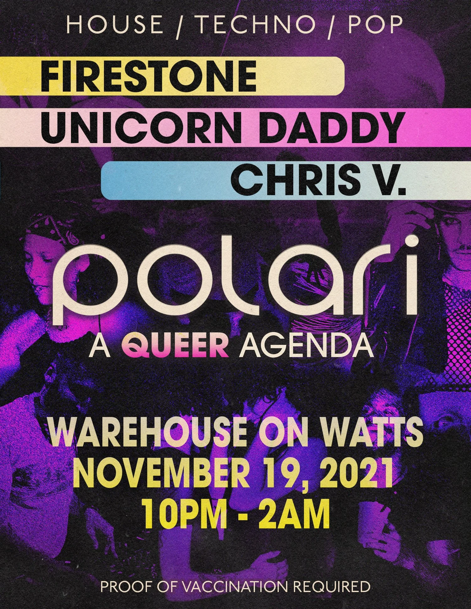 Event poster for queer Philadelphia party Polari by Schrock Candy from November 2021