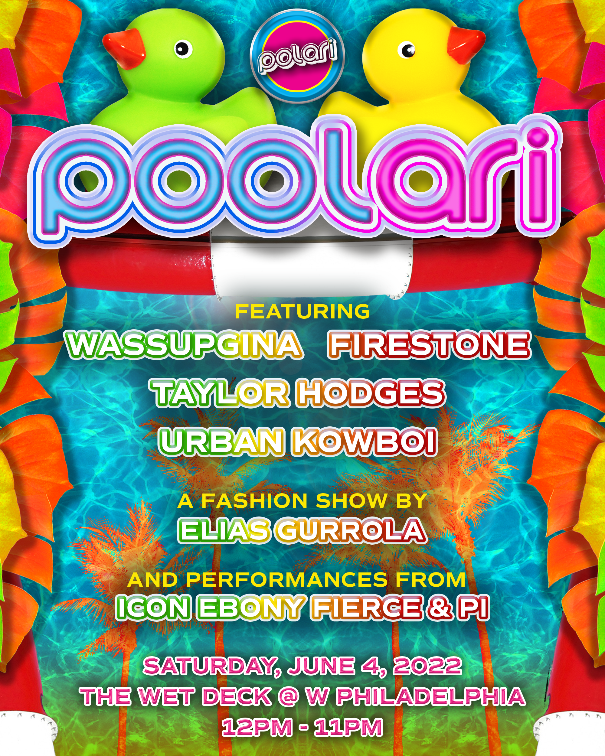 Event poster for queer Philadelphia party Polari by Schrock Candy from June 2022