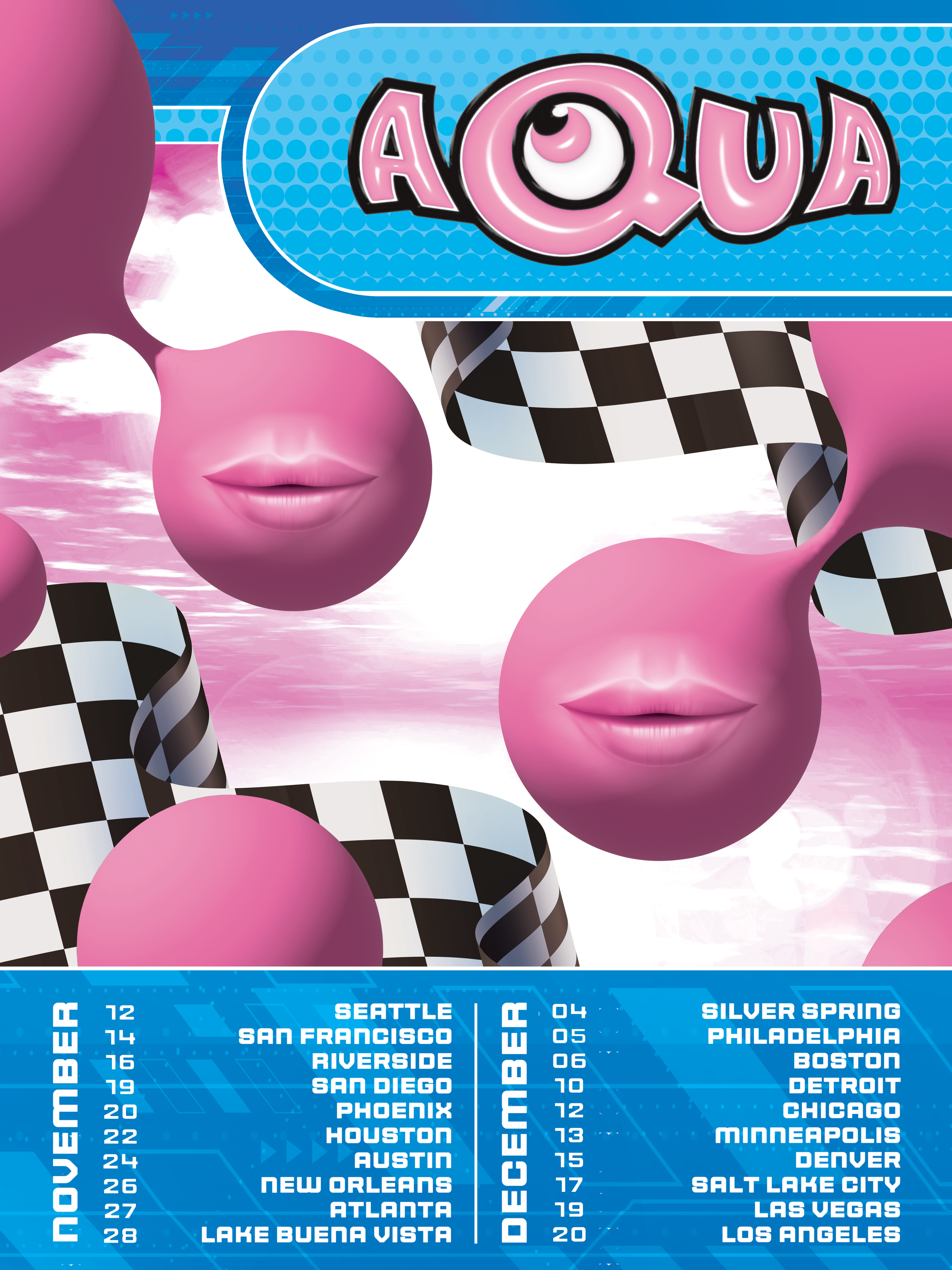 Poster for the band Aqua's North American tour by Schrock Candy