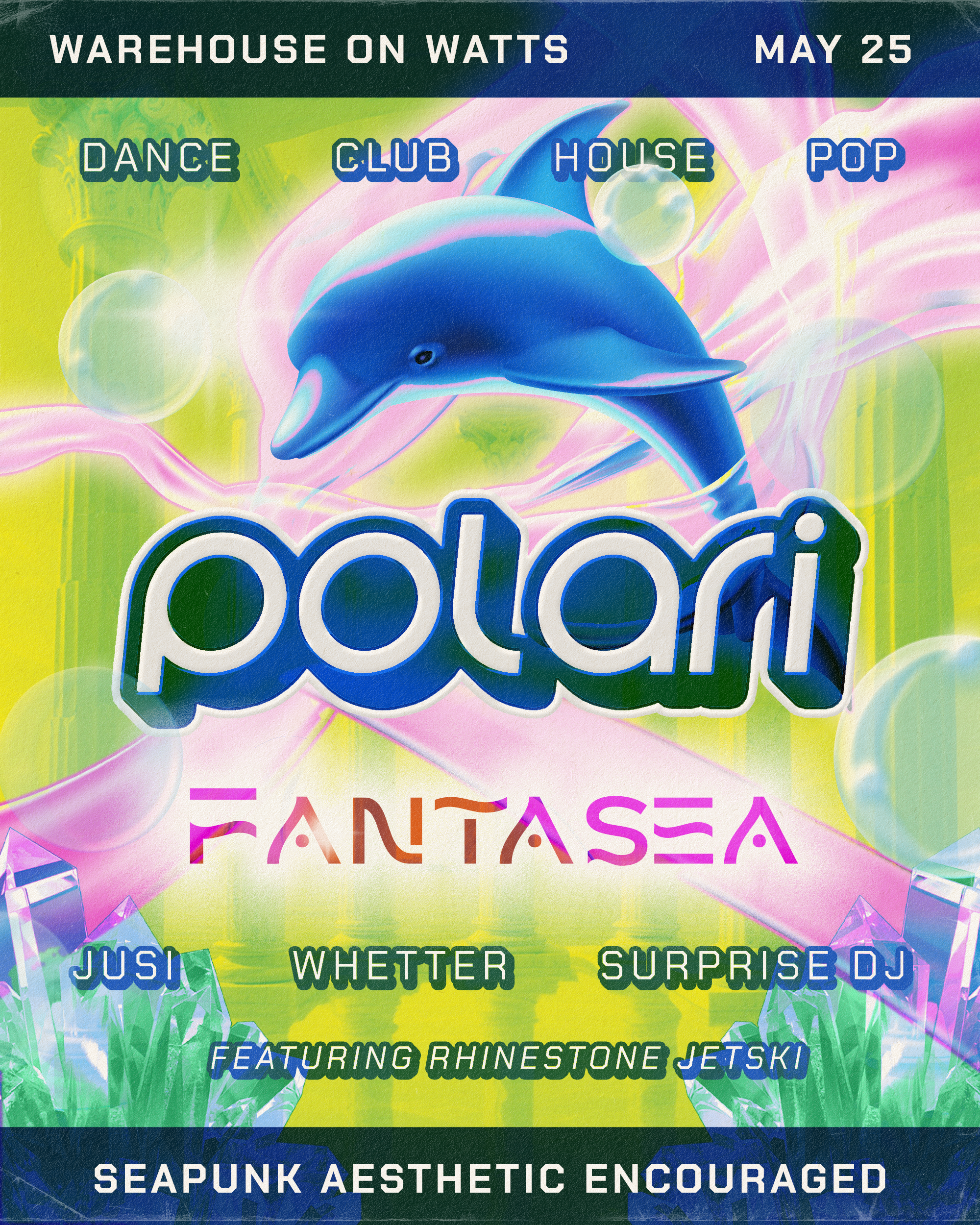 Event poster for queer Philadelphia party Polari by Schrock Candy from May 2024