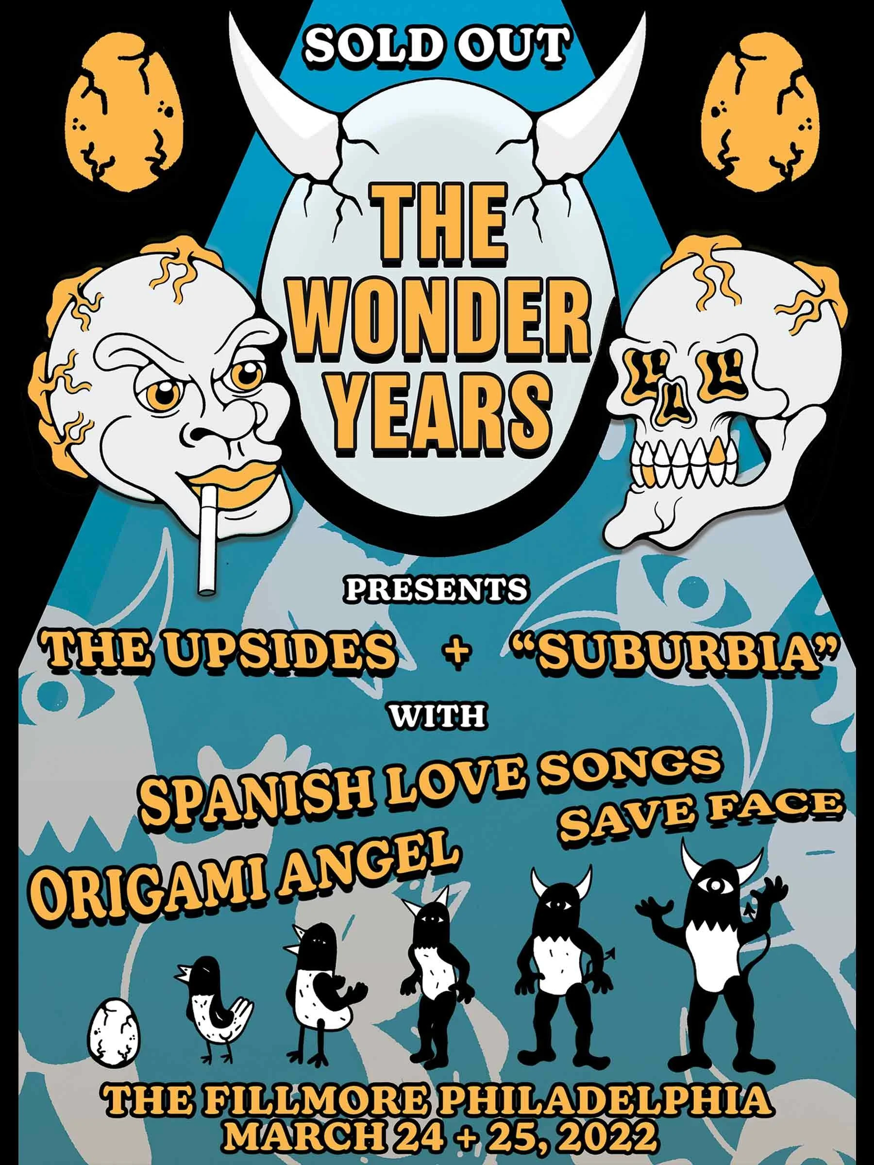 Concert poster for the band The Wonder Years in Philadelphia by Schrock Candy