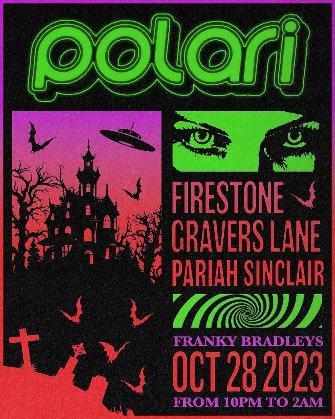 Event poster for queer Philadelphia party Polari by Schrock Candy from October 2024 