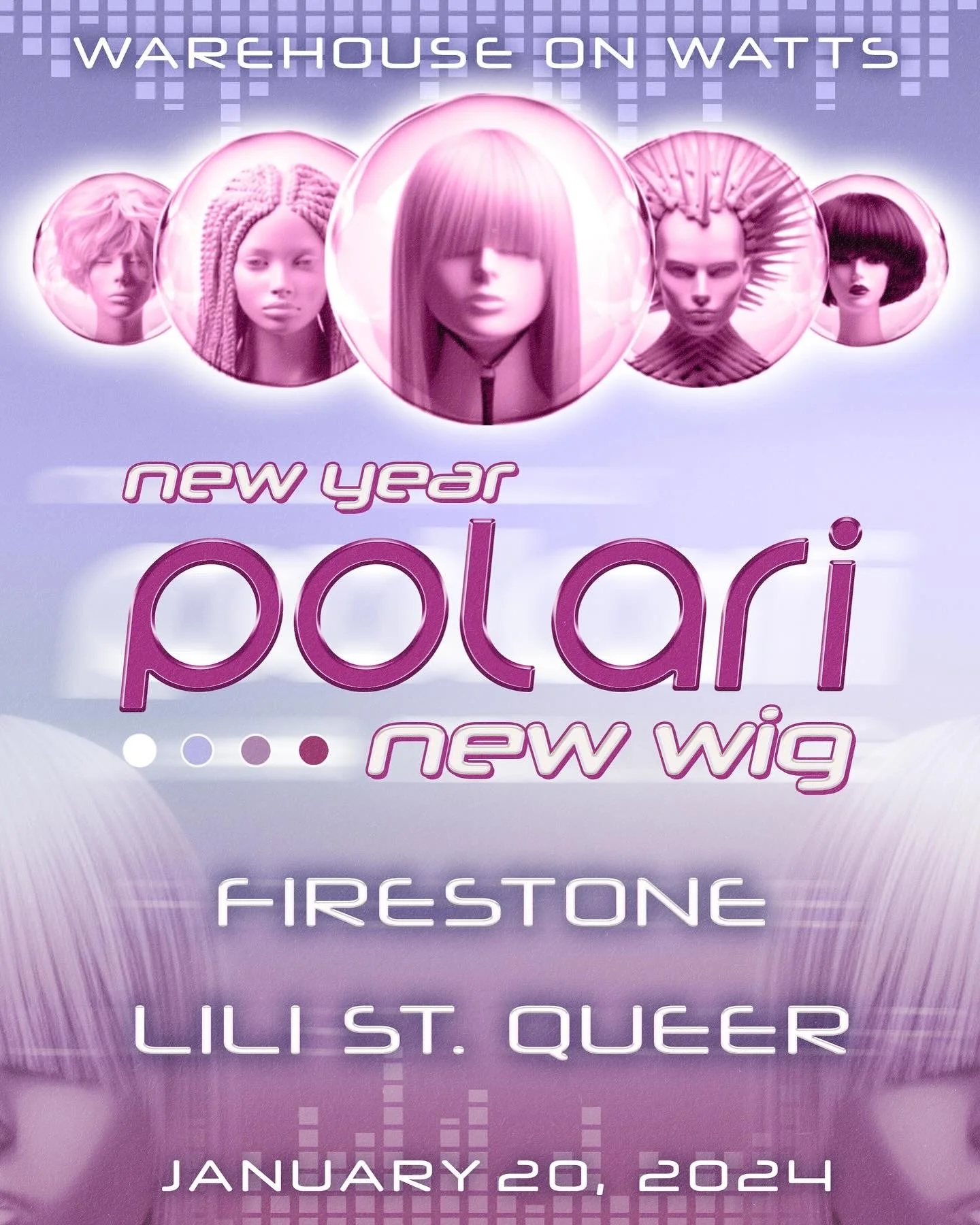 Event poster for queer Philadelphia party Polari by Schrock Candy from January 2024
