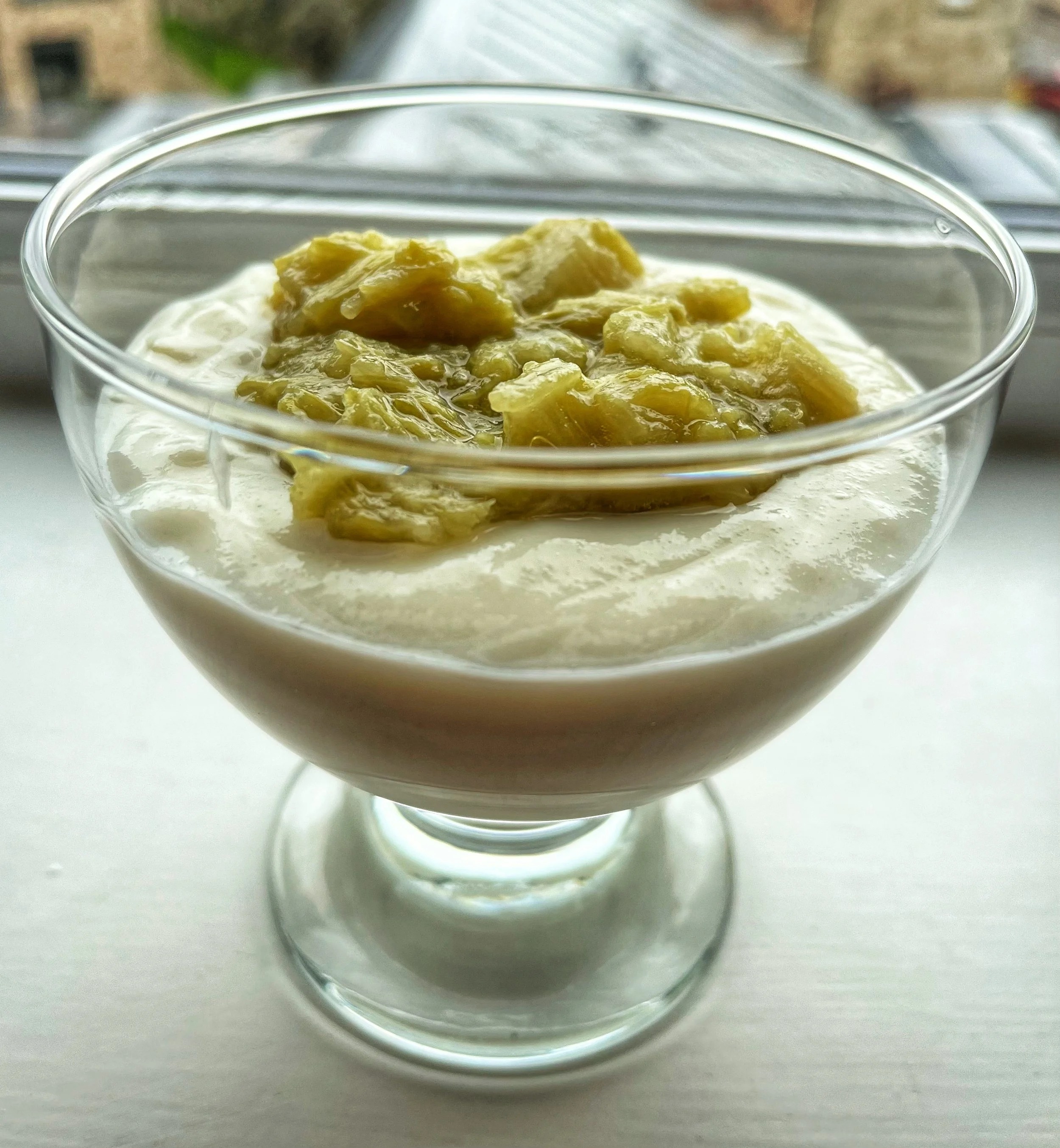 Muhallebi With Rhubarb