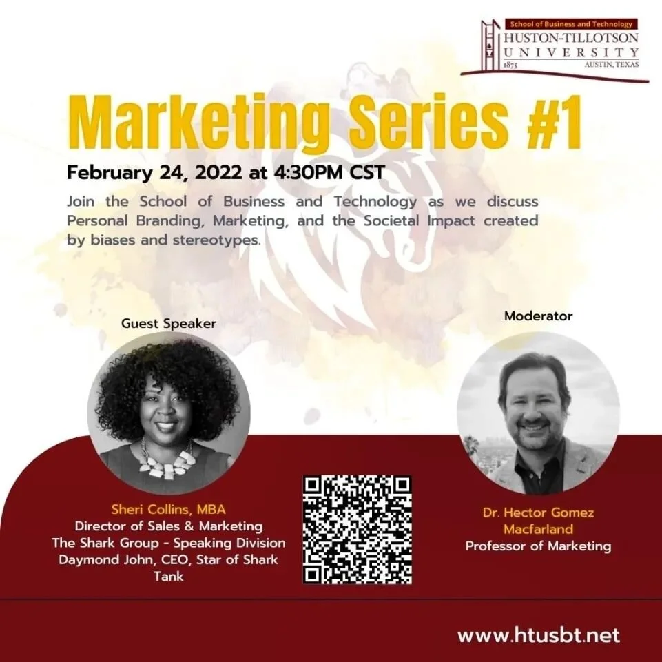 I'm honored to join Dr. Hector Gomez Macfarland, Professor of Marketing at Huston-Tillotson University to kick off a three part series by The School of Business &amp; Technology. So Proud to talk to HBCU students about personal branding with style.&n