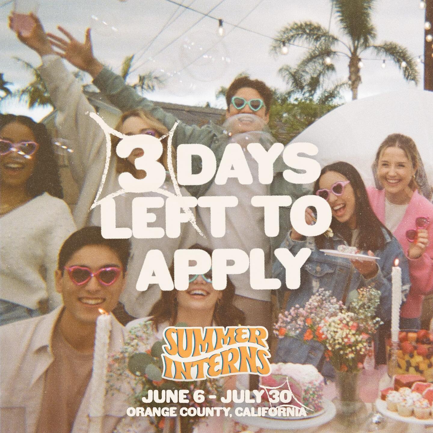Just 3 DAYS left to apply to be a summer intern! ❤️&zwj;🔥 The best summer of your life is one application away!