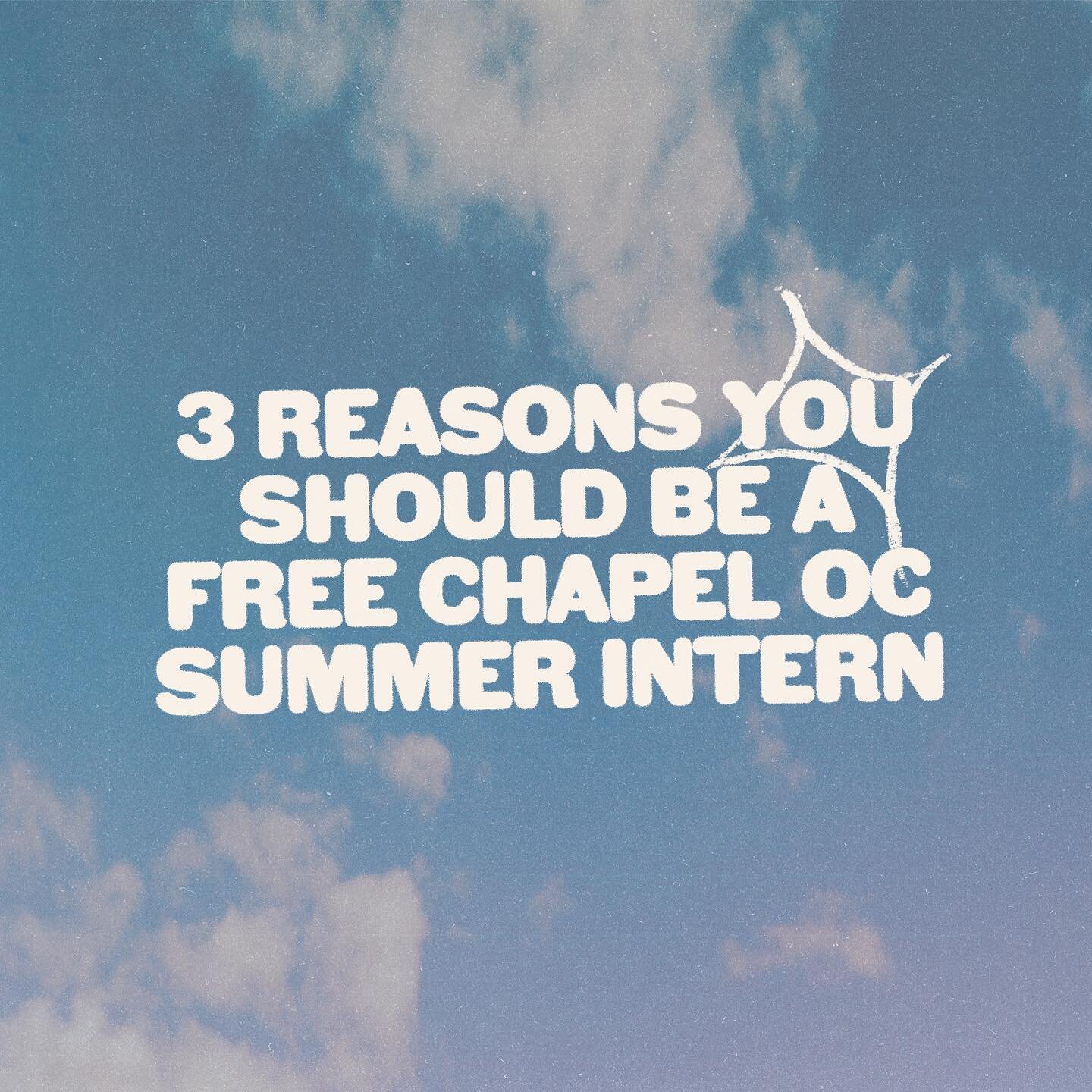 No more convincing needed😉 Who wouldn&rsquo;t want to spend their summer as a Free Chapel Intern?! 🌴☀️