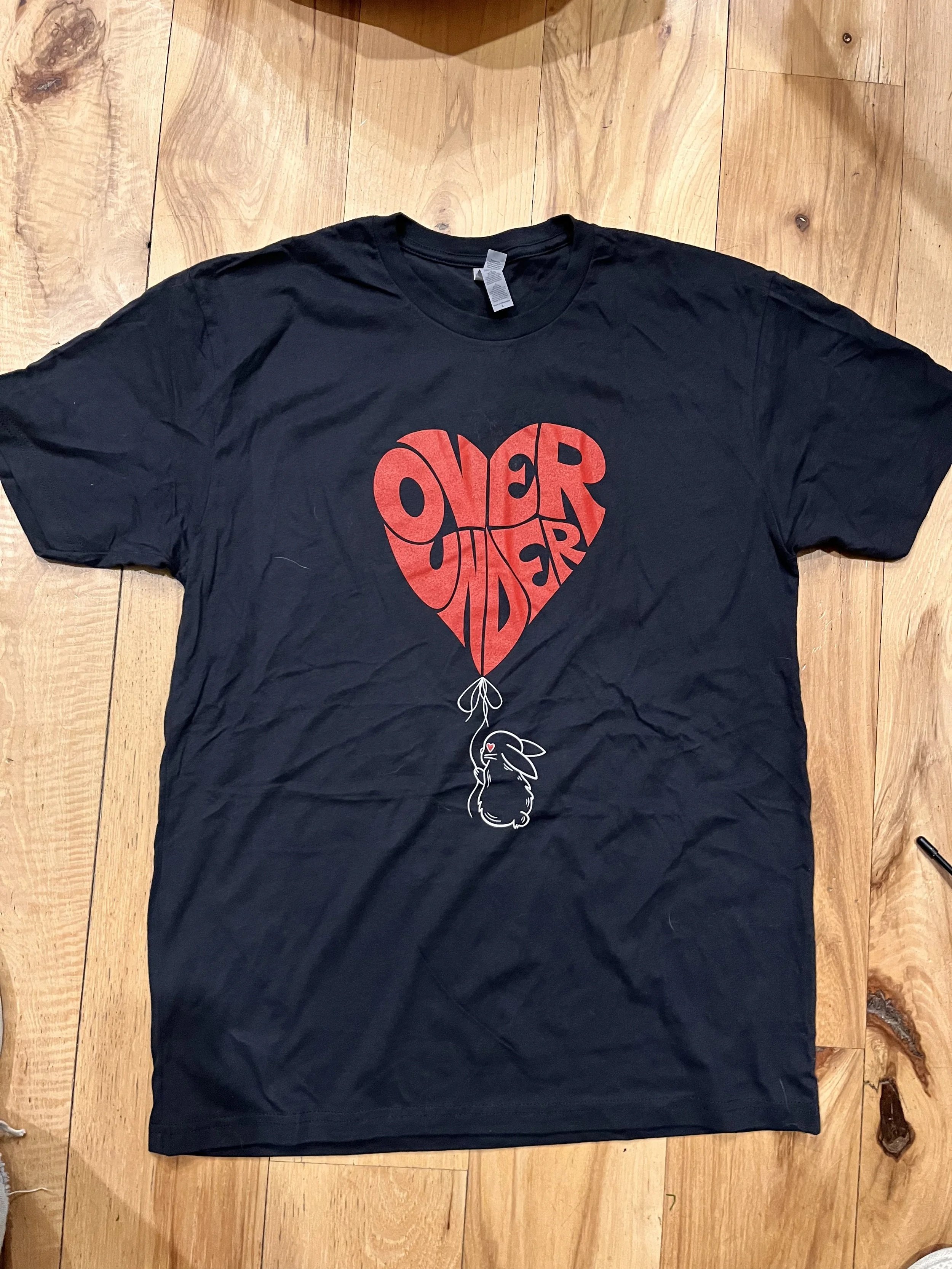 Over Under Heart - Black Tee