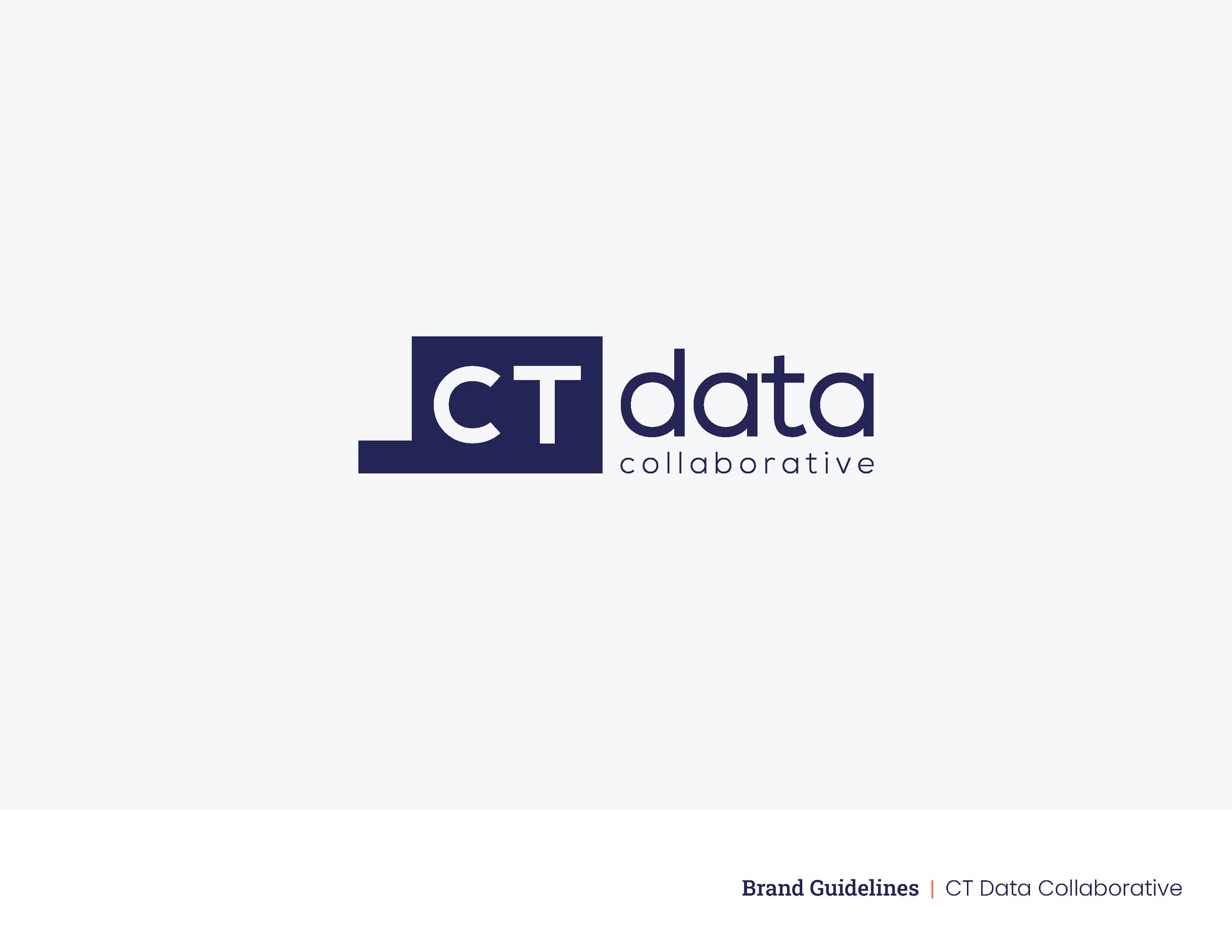 CT Data Collaborative Brand Guidelines Cover Page by Hunter Design Studio