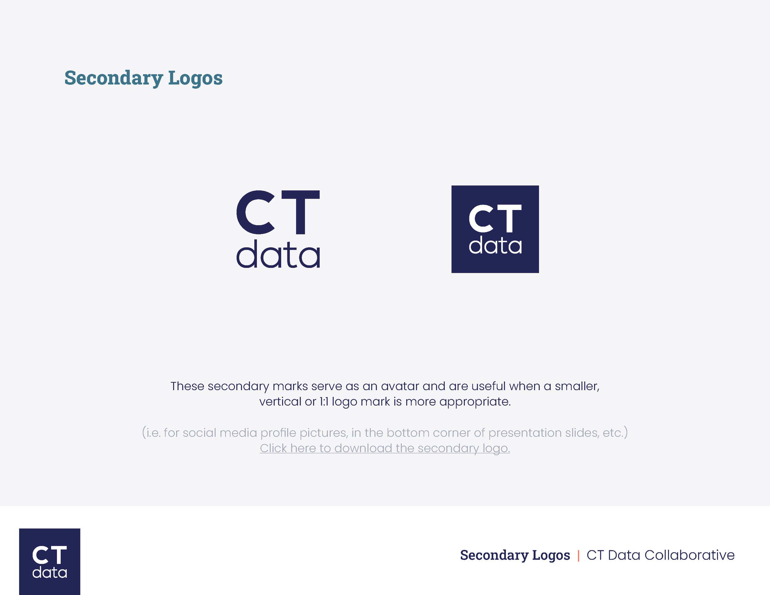 CT Data Collaborative Brand Guidelines Secondary Logo by Hunter Design Studio