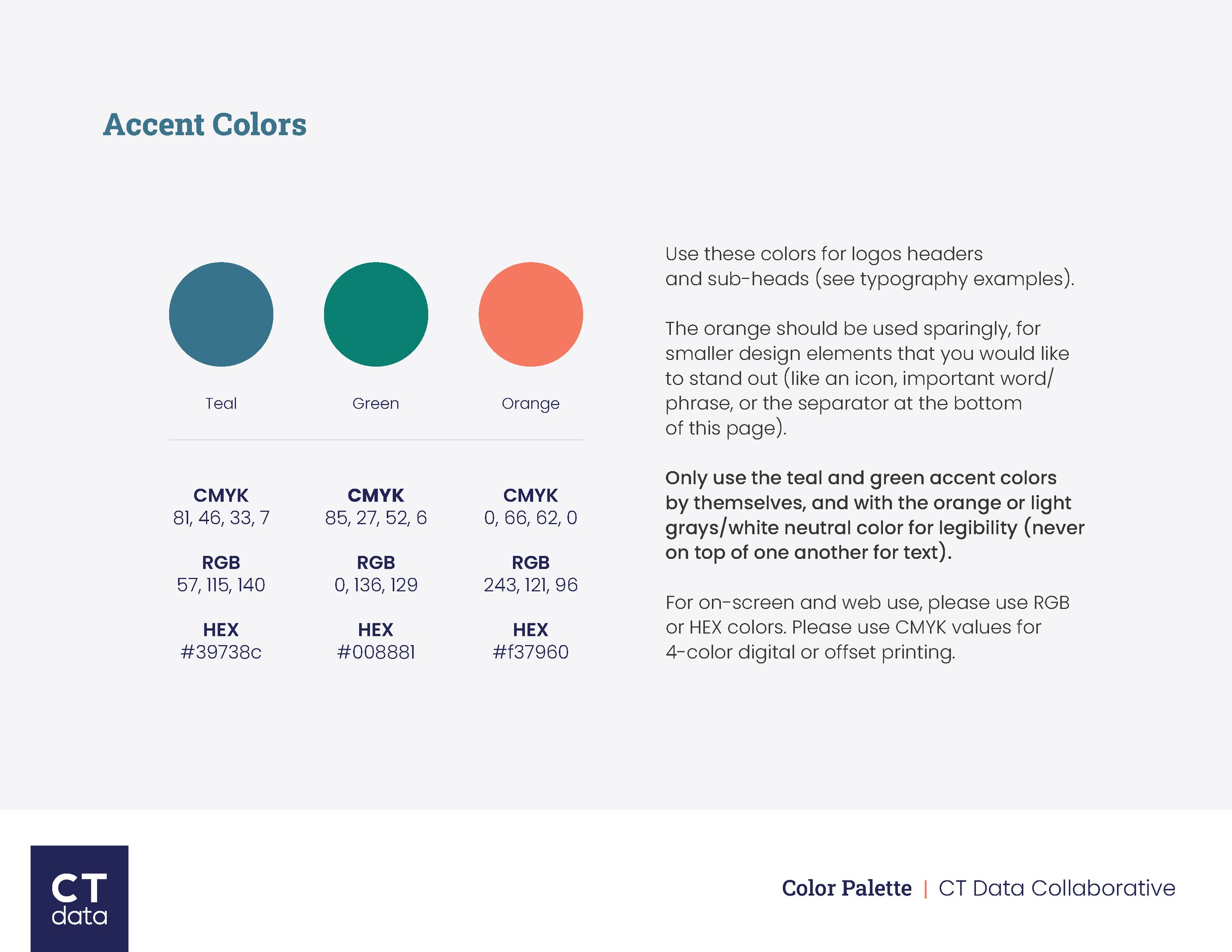 CT Data Collaborative Brand Guidelines Accent Colors by Hunter Design Studio