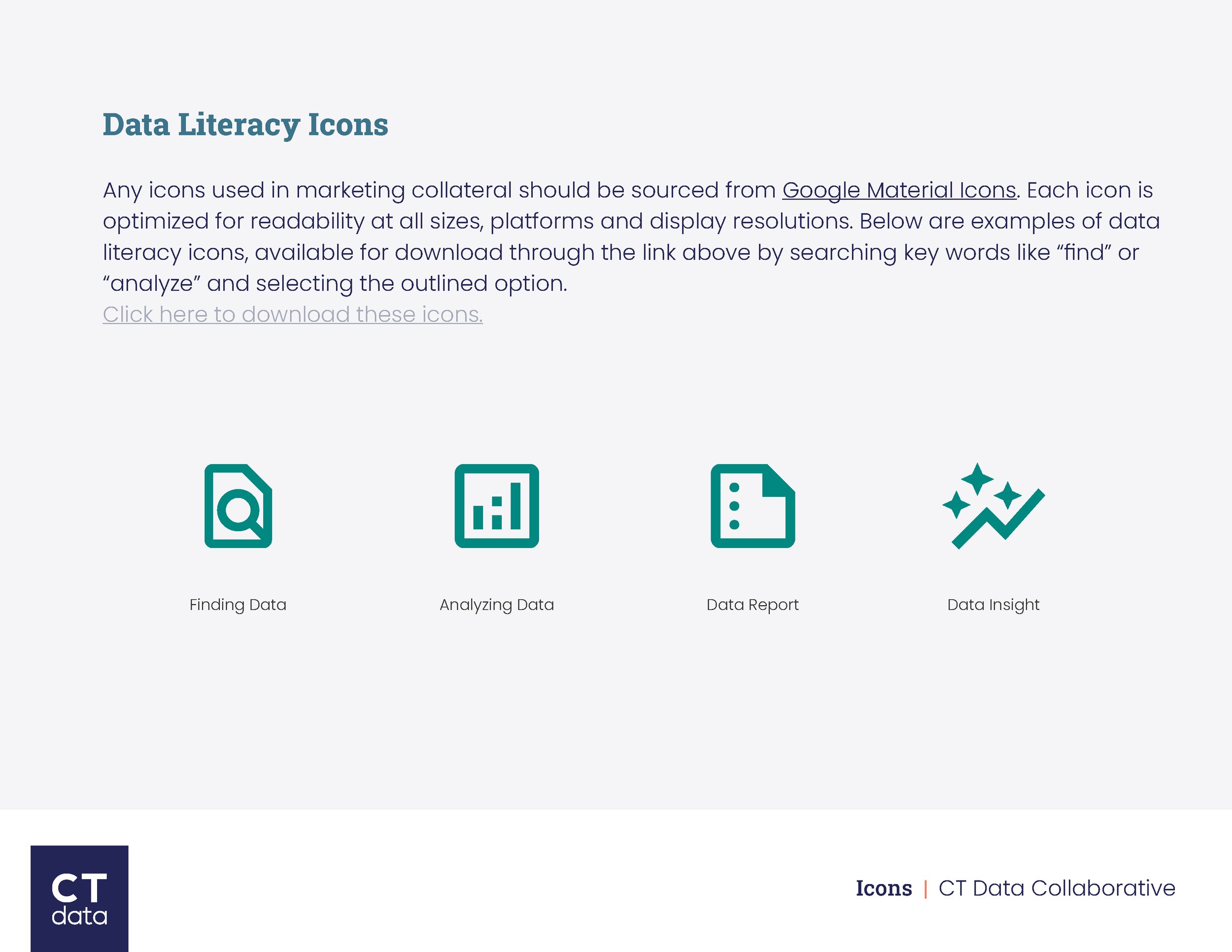 CT Data Collaborative Brand Icons by Hunter Design Studio